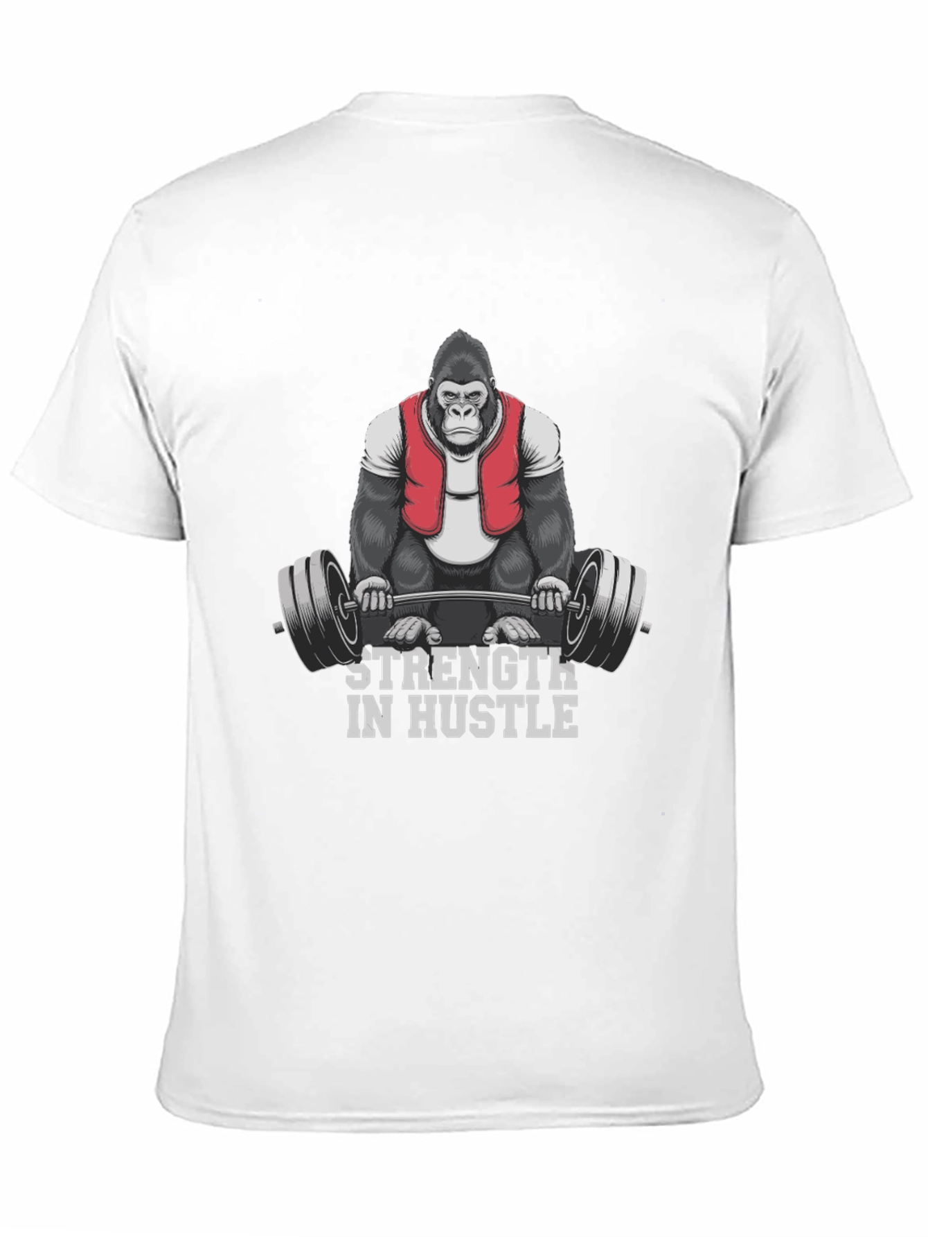 Black Strength in Hustle Gorilla Gym T-Shirt view 11