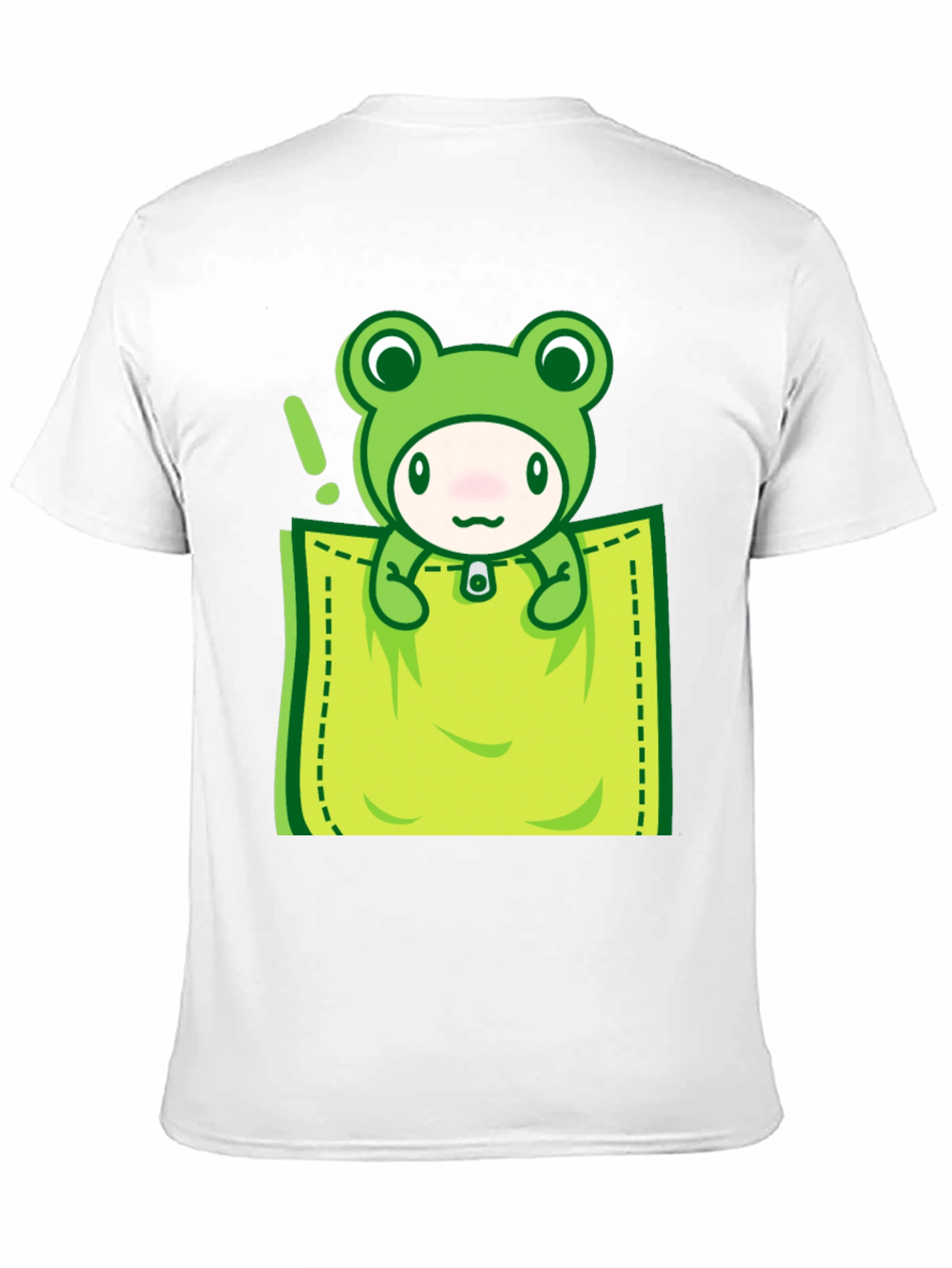 Black Cute Frog Pocket T-Shirt - Fun Graphic Tee view 11