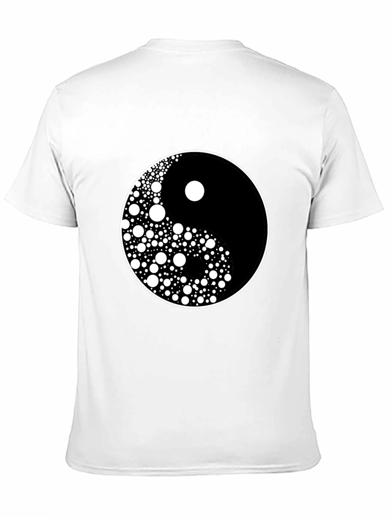 Black Yin Yang Circle Dot Pattern Tee - Classic Harmony view 11