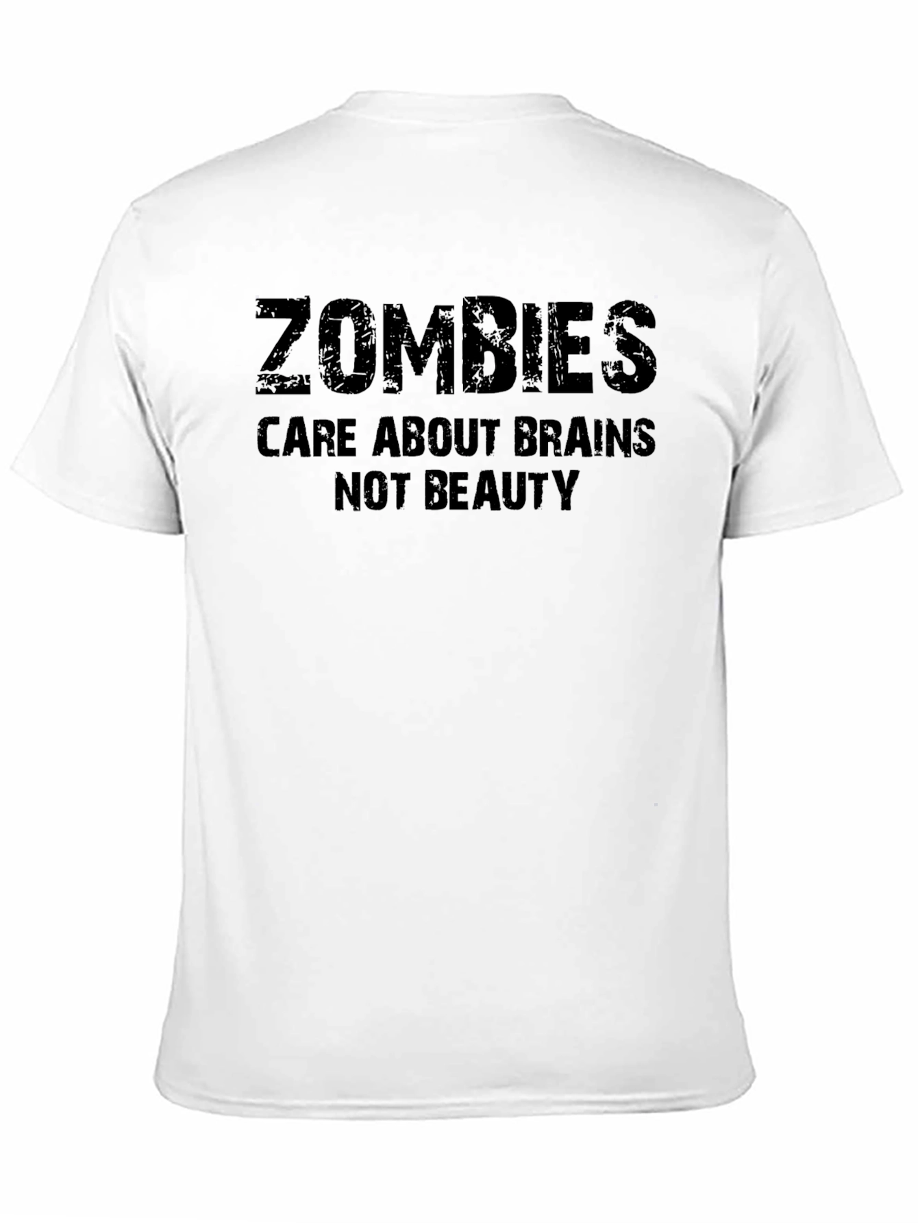 Black Zombies Care About Brains Funny T-Shirt view 11