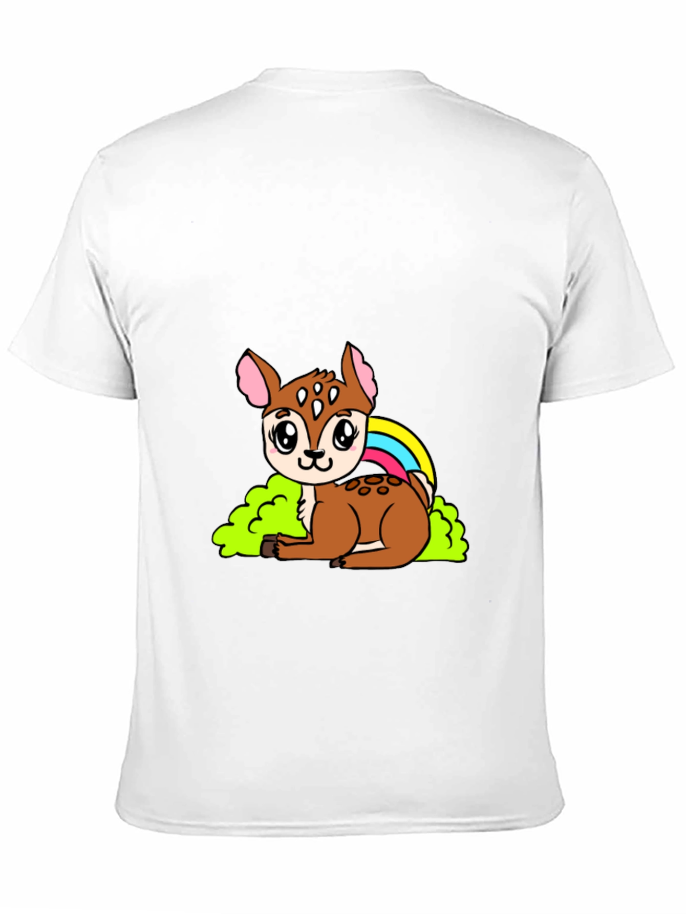 Black Cute Deer Cartoon Graphic Black T-Shirt view 11