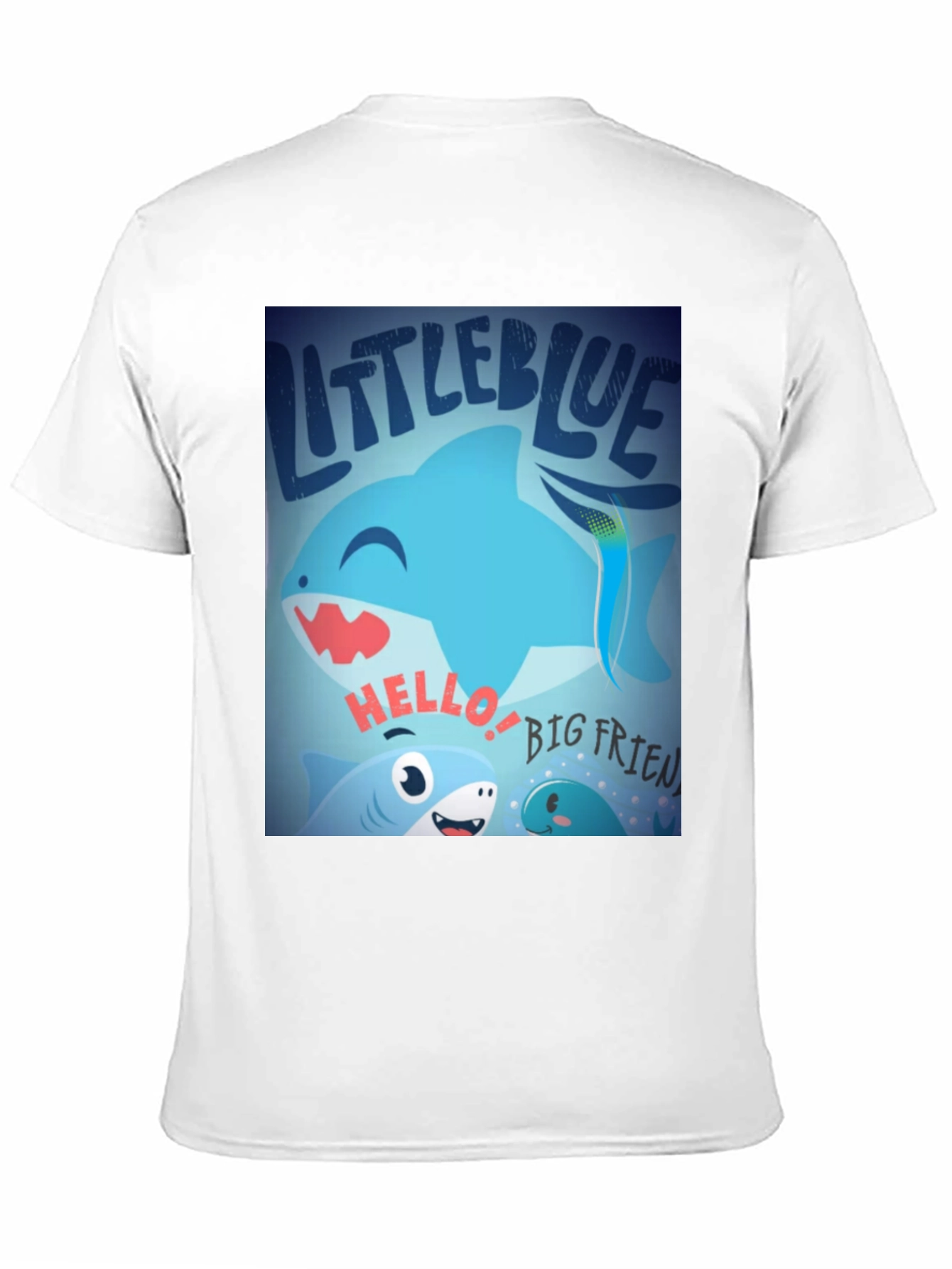 Black Little Blue Shark Graphic Tee - Fun, Casual Style view 11