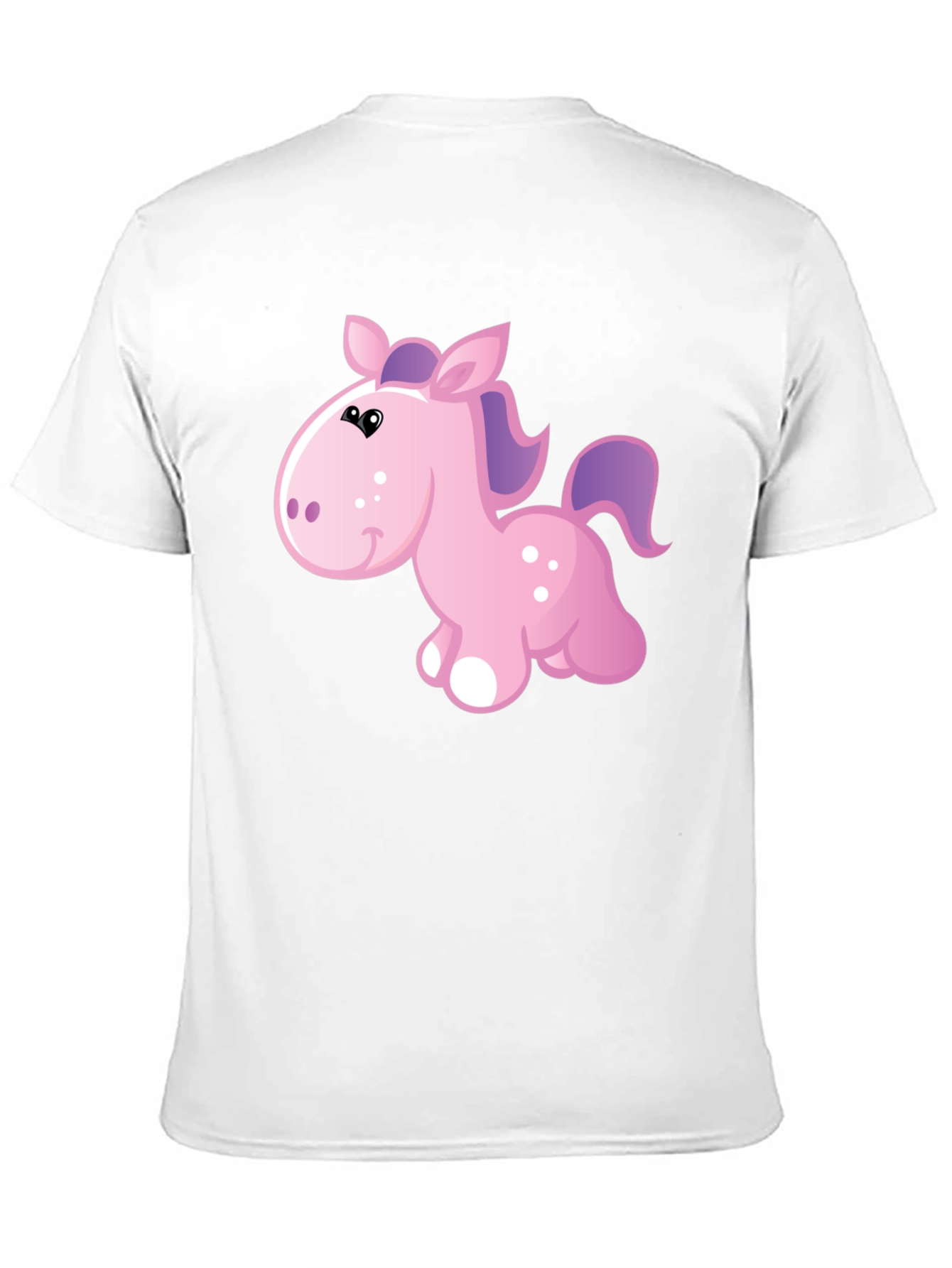 Black Cute Cartoon Pony Black T-Shirt view 11