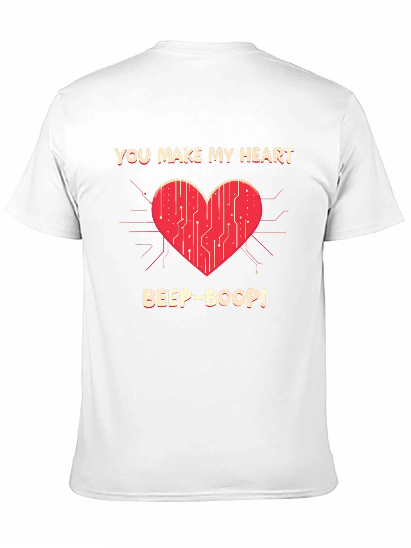 Black You Make My Heart Beep Boop Valentine's Day T-Shirt view 11