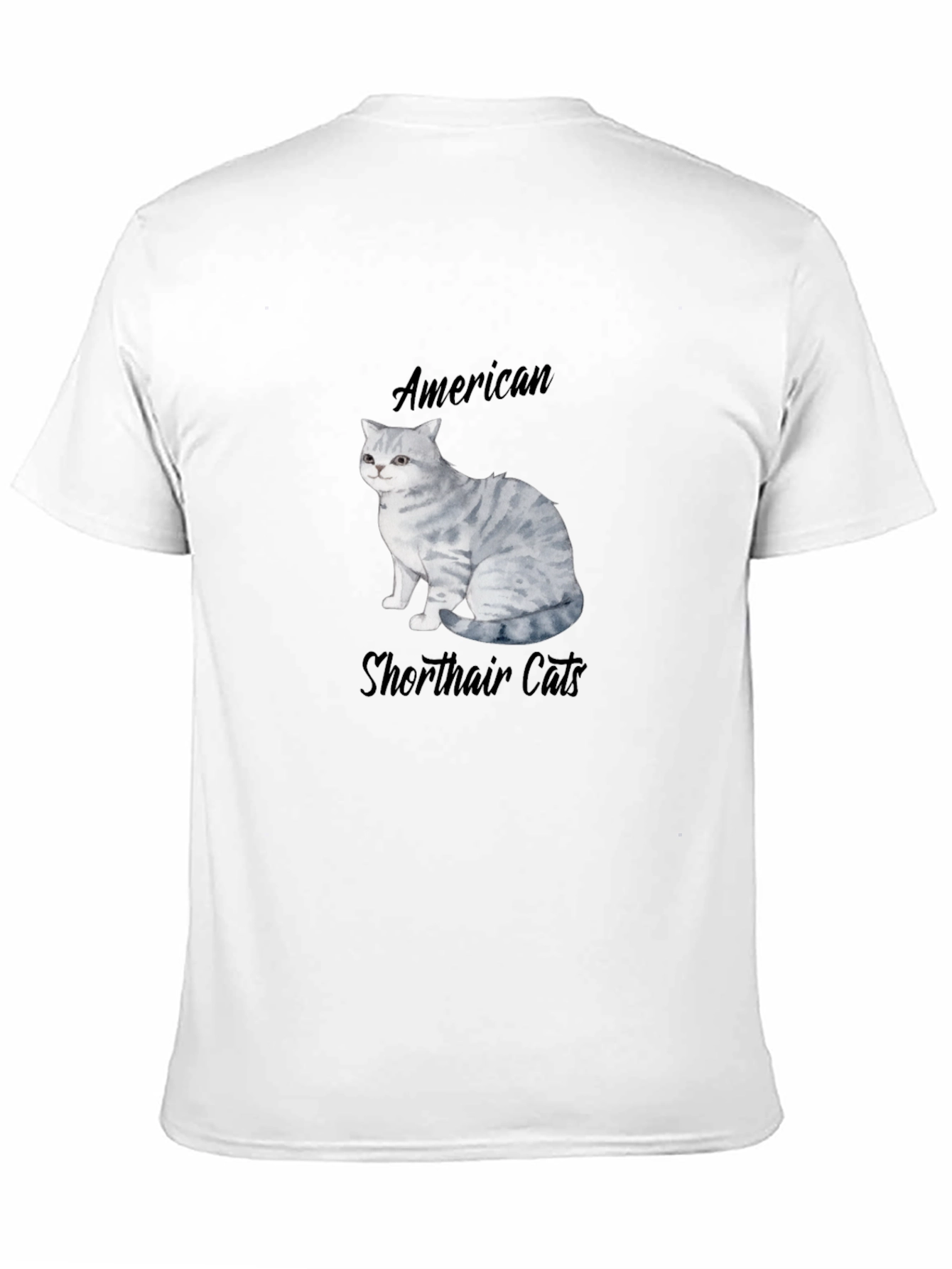 Black American Shorthair Cat Graphic T-Shirt view 11