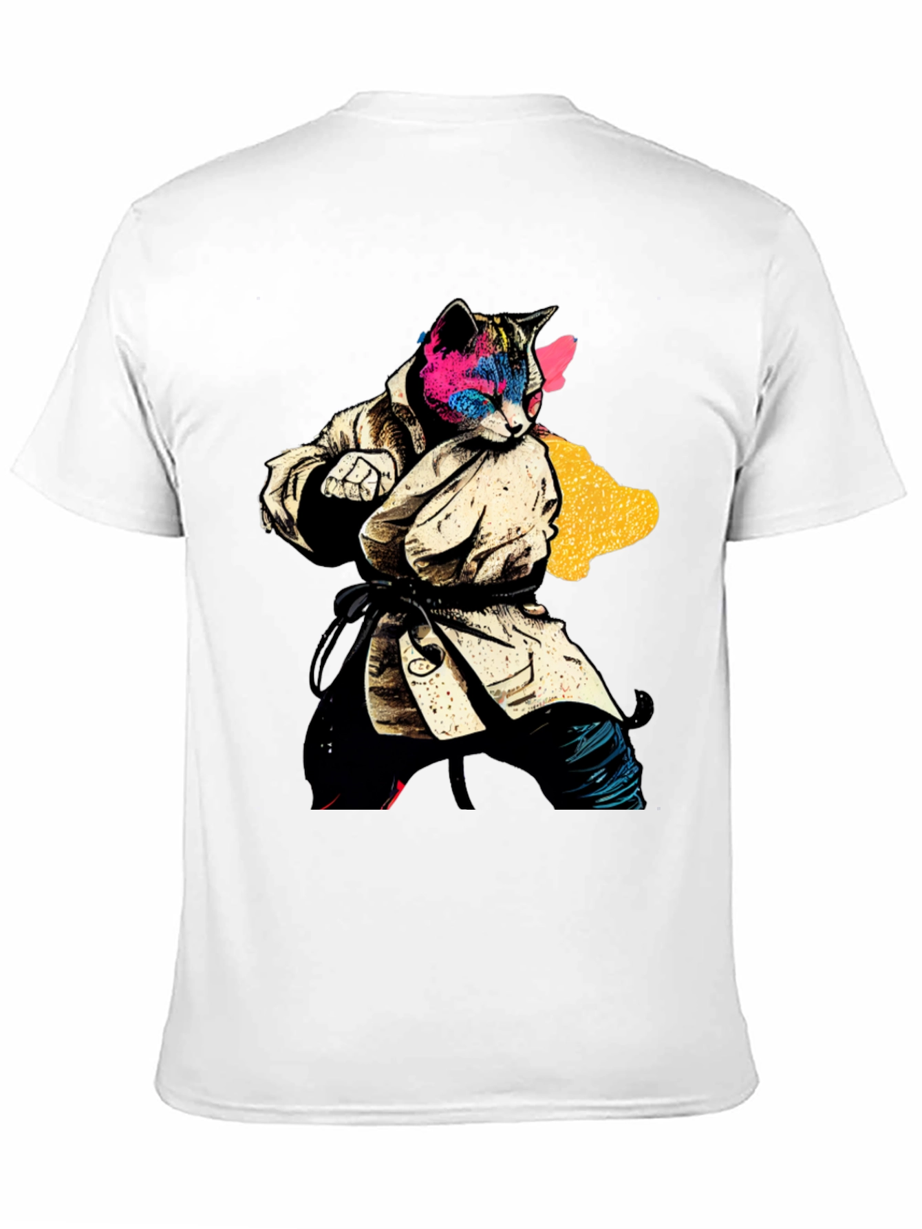 Black Karate Cat T-Shirt - Unique Graphic Tee view 11