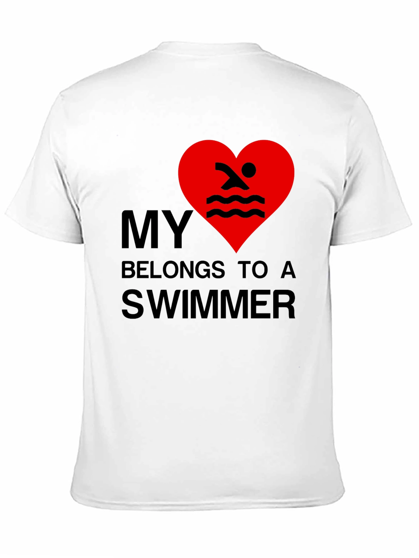 Black My Heart Belongs to a Swimmer - Novelty T-Shirt view 11