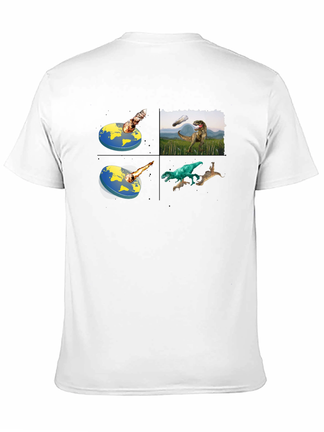 Black Dinosaur Extinction Black T-Shirt view 11