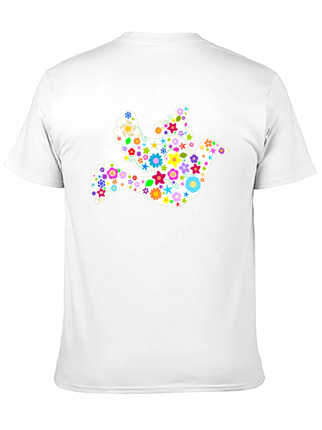 Black Floral Dove Graphic Black T-Shirt view 11