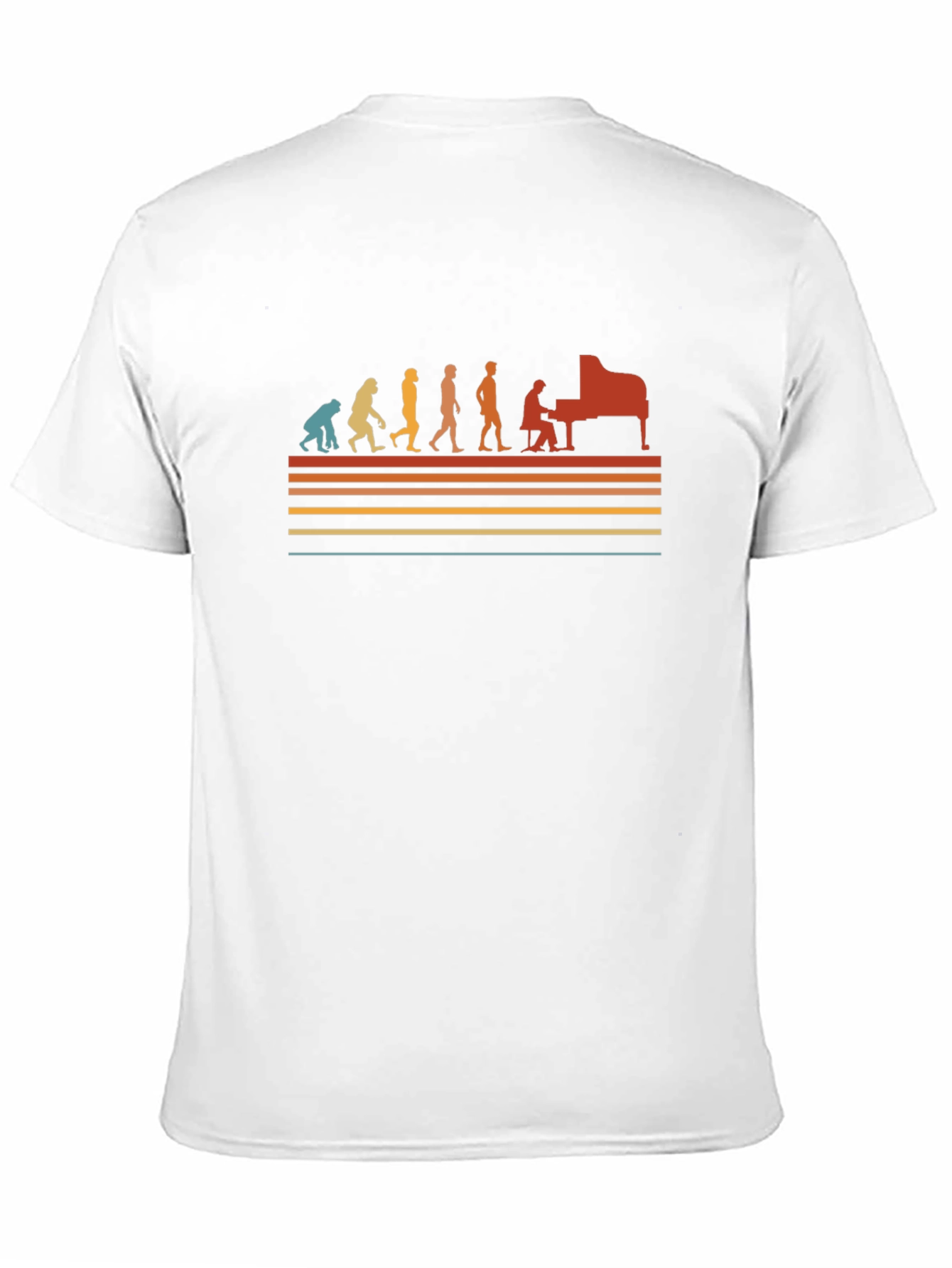 Black Evolution of Piano Player Black T-Shirt view 11