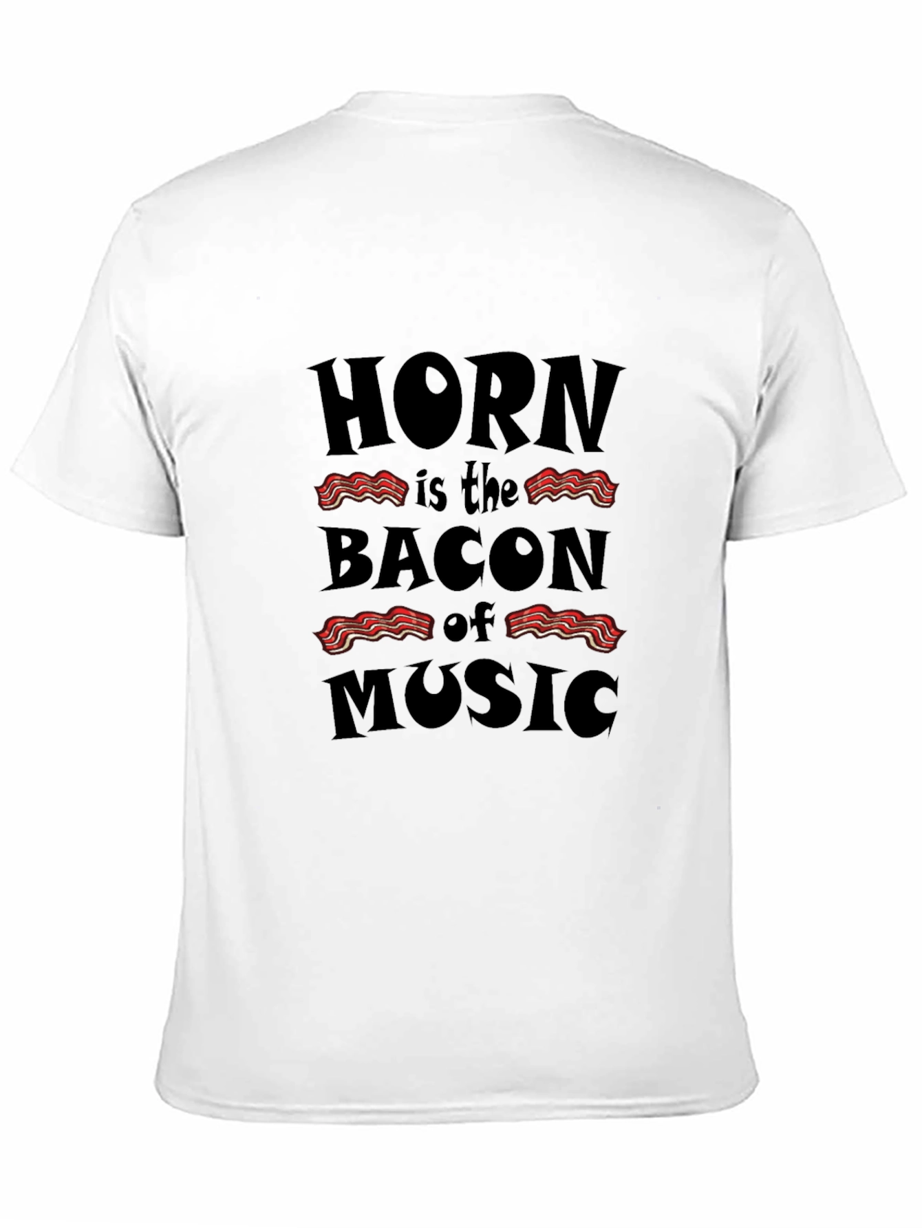 Black Horn is the Bacon of Music Black T-Shirt view 11