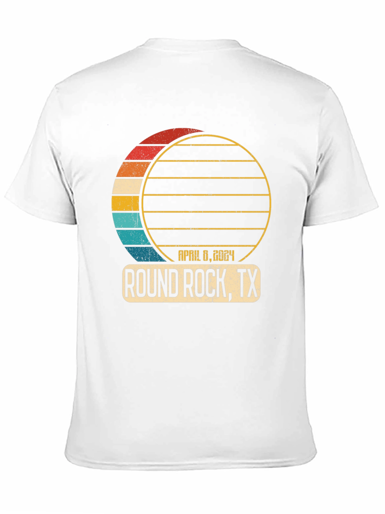 Black Round Rock, TX April 8, 2024 Solar Eclipse T-Shirt view 11