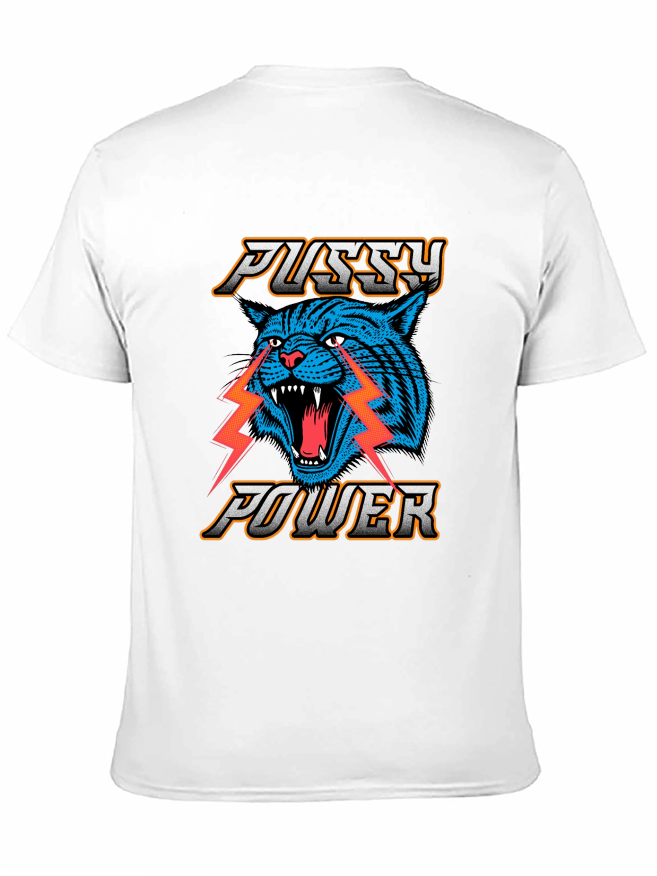 Black Pussy Power Graphic Tee - Blue Cat Lightning view 11