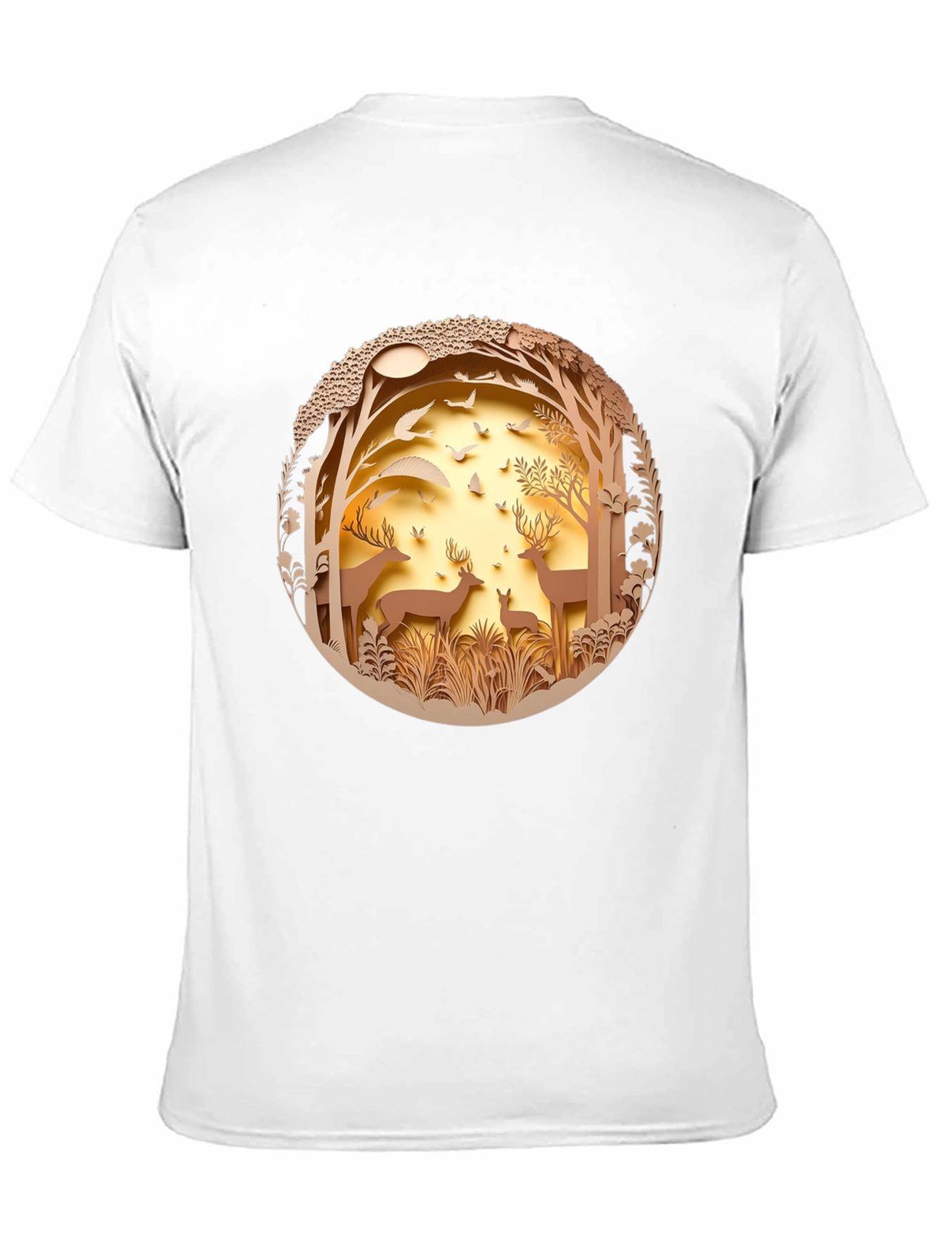 Black Nature Deer Graphic Black T-Shirt view 11