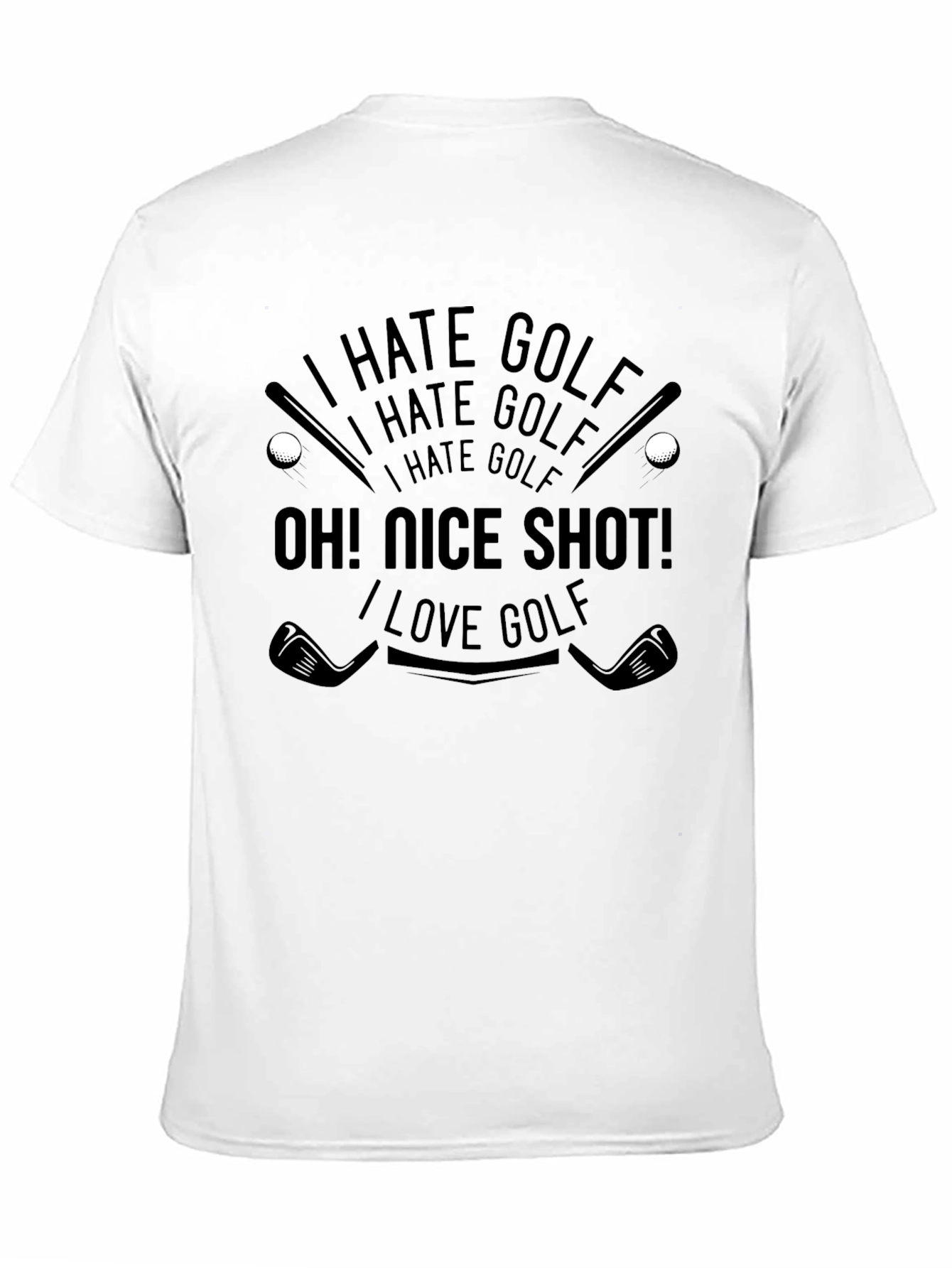 Black I Hate Golf - Funny Golfing T-Shirt  view 11