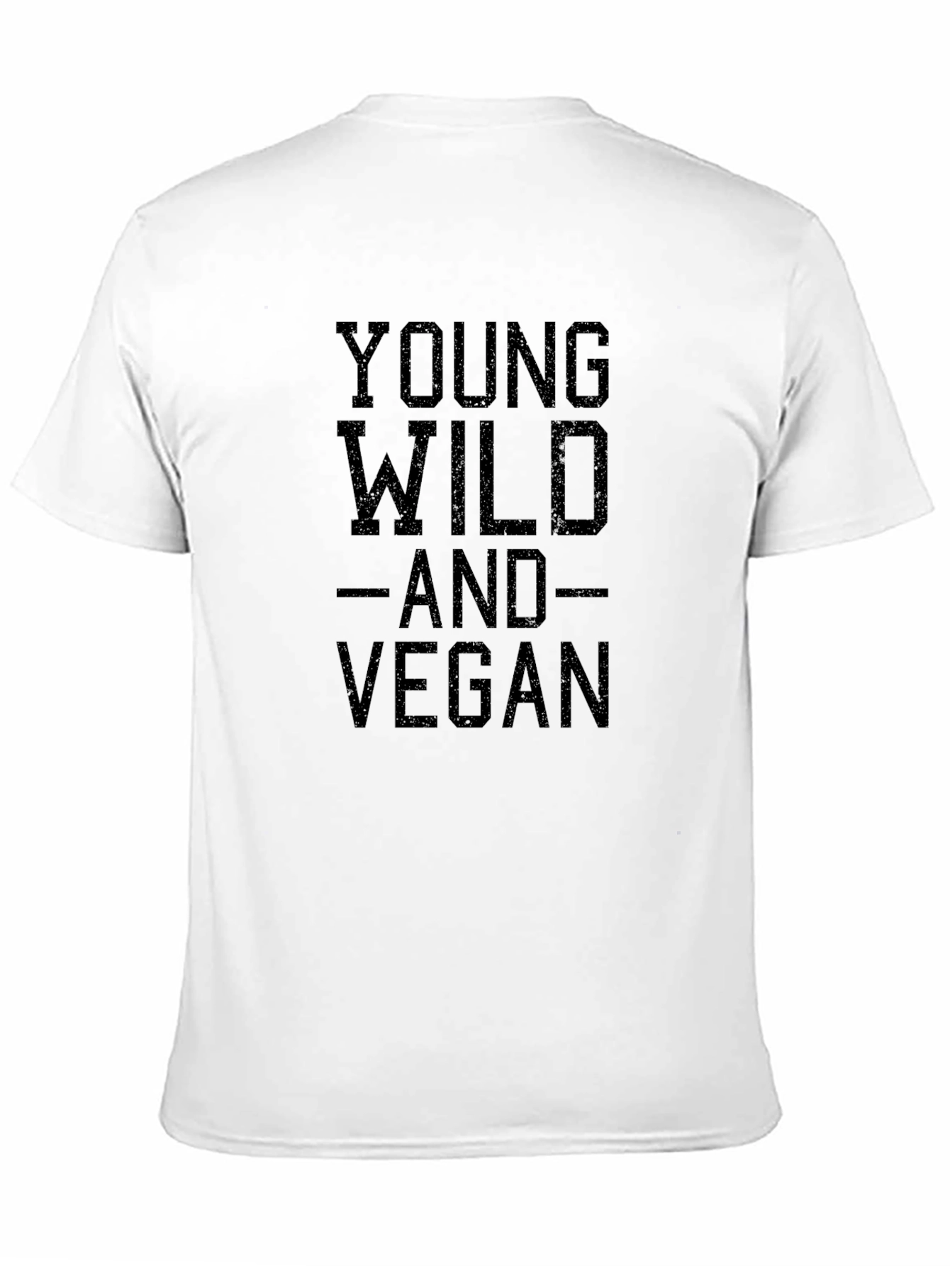 Black Young Wild and Vegan T-Shirt view 11