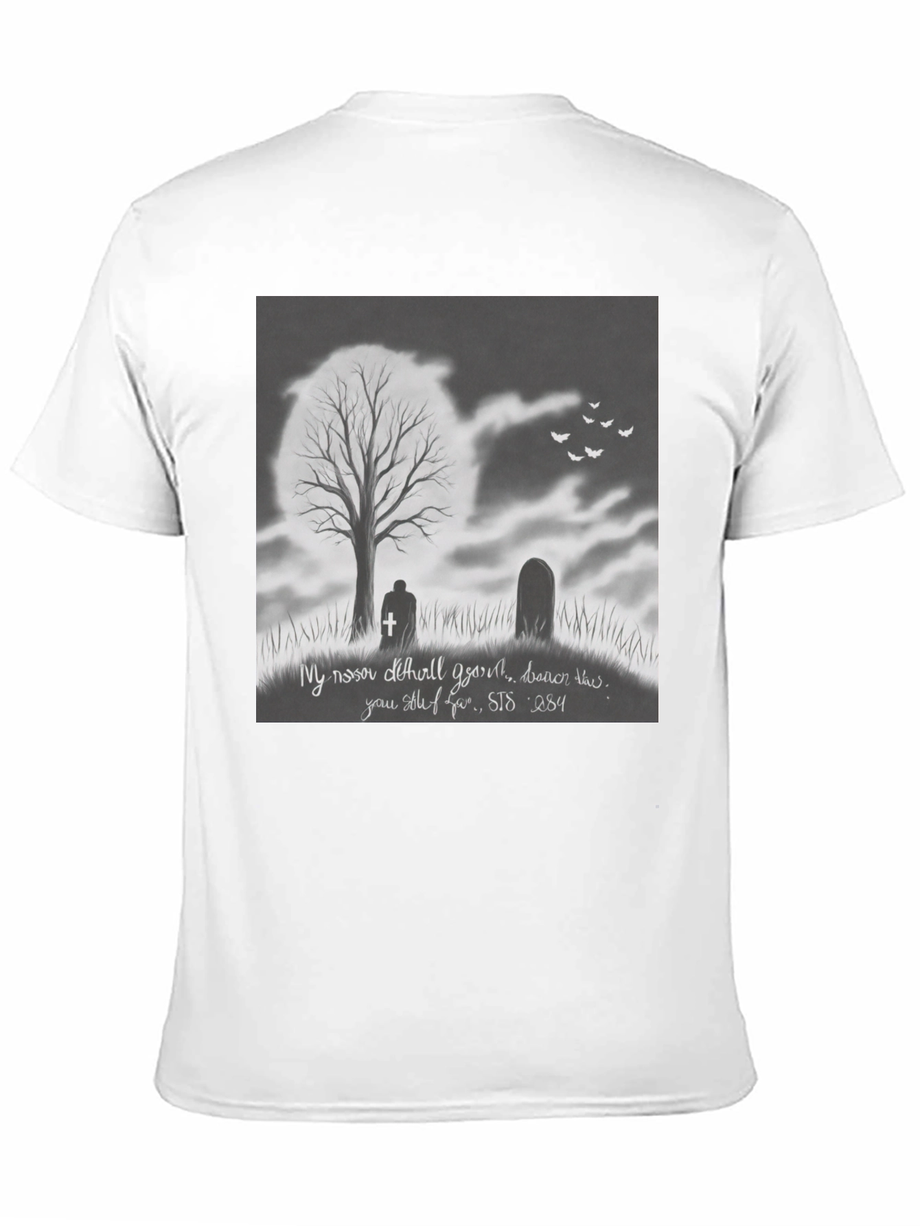 Black Gothic Graveyard T-Shirt - Dark Humor Tee view 11