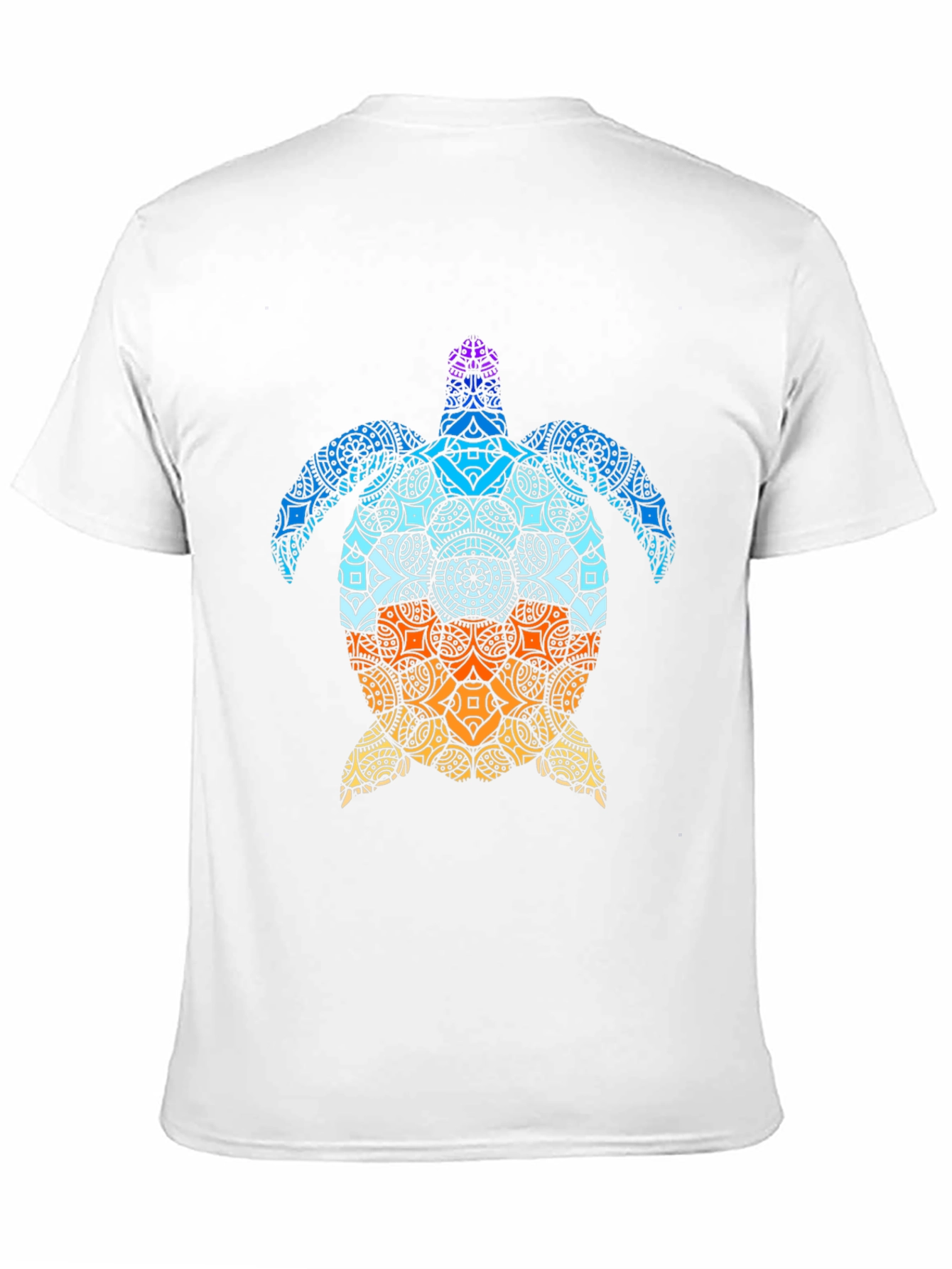 Black Turtle Mandala Graphic Tee - Black Cotton T-Shirt view 11