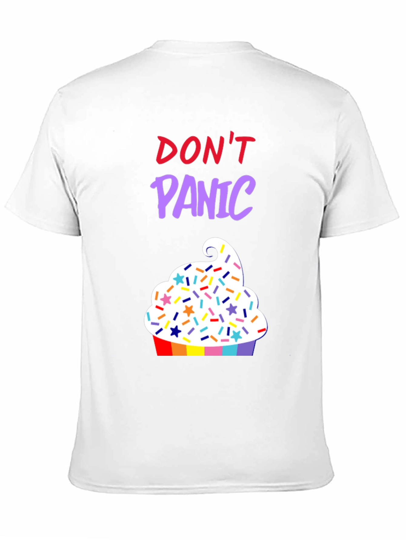 Black Don't Panic Cupcake T-Shirt view 11
