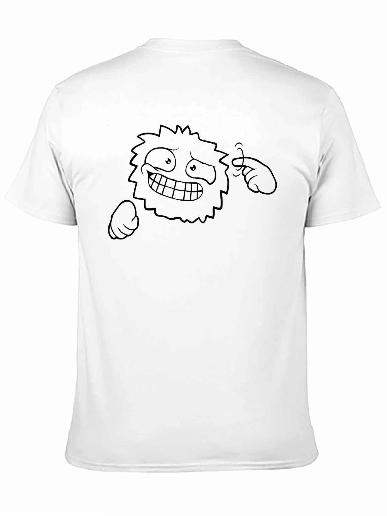 Black Funny Graphic Tee - Black Cartoon Monster T-Shirt view 11