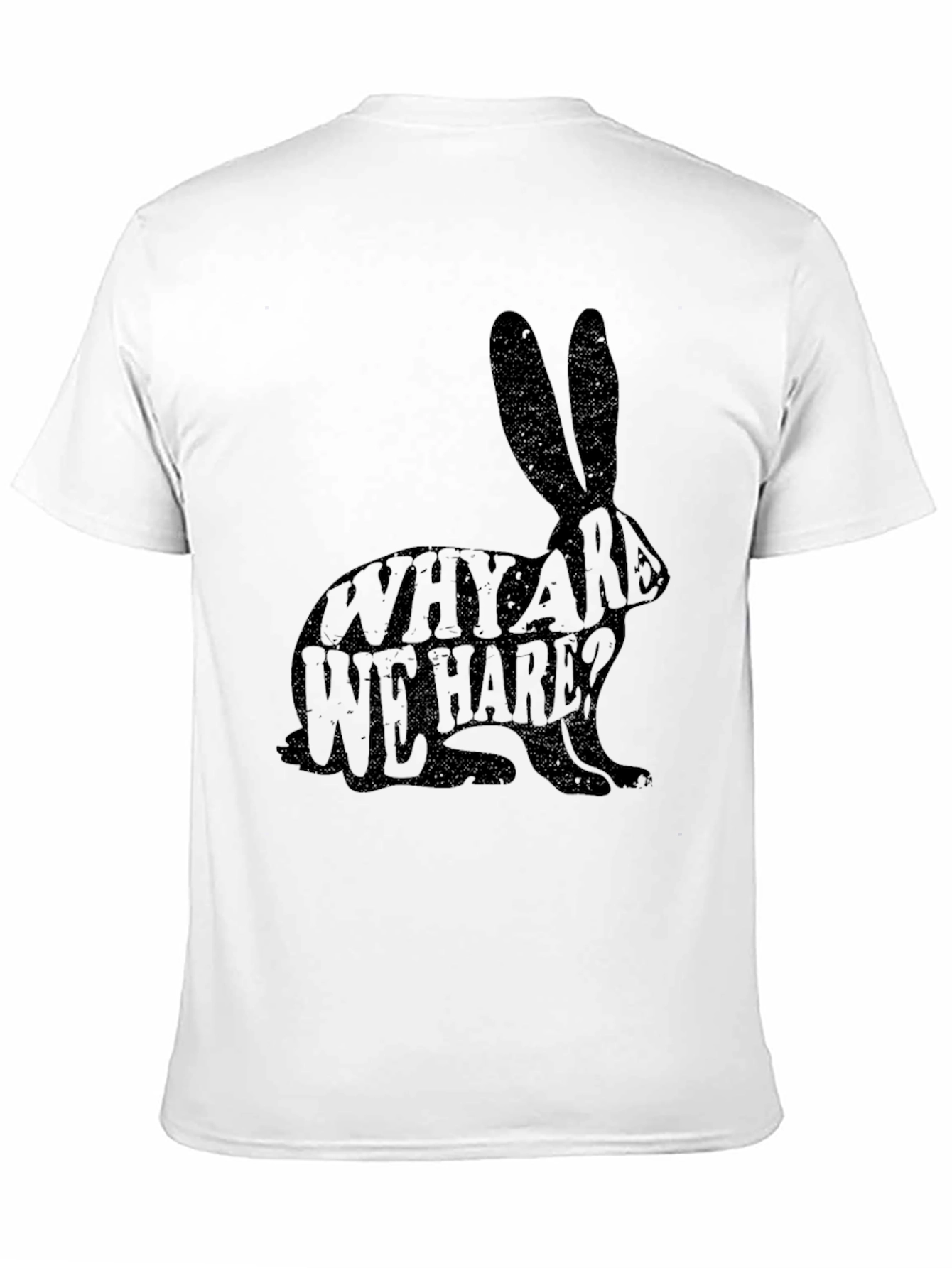 Black Why Are We Hare? Novelty Black T-Shirt view 11