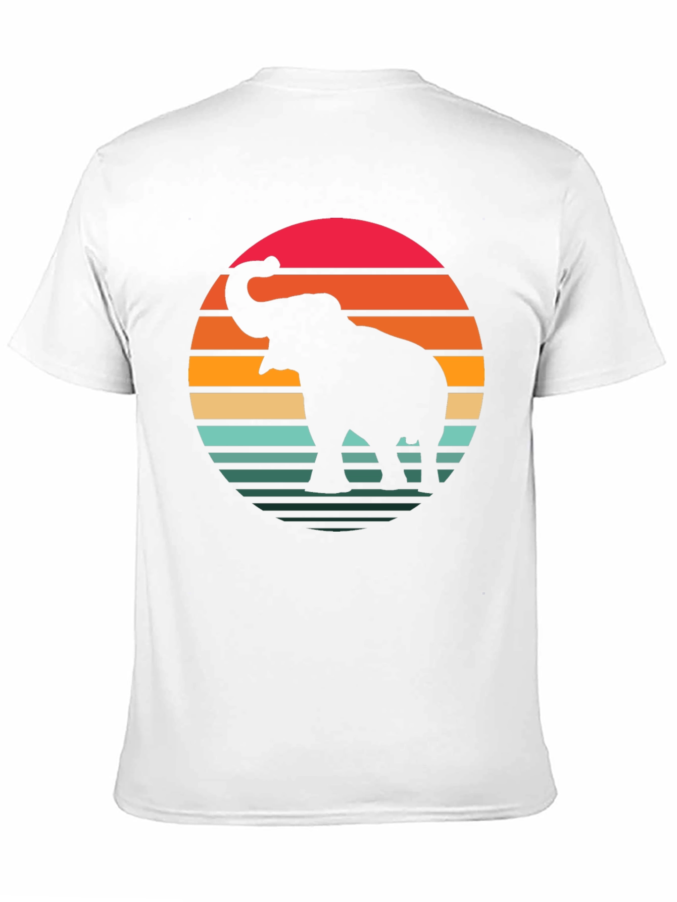 Black Retro Elephant Sunset Graphic Tee - Black Cotton Blend Shirt view 11