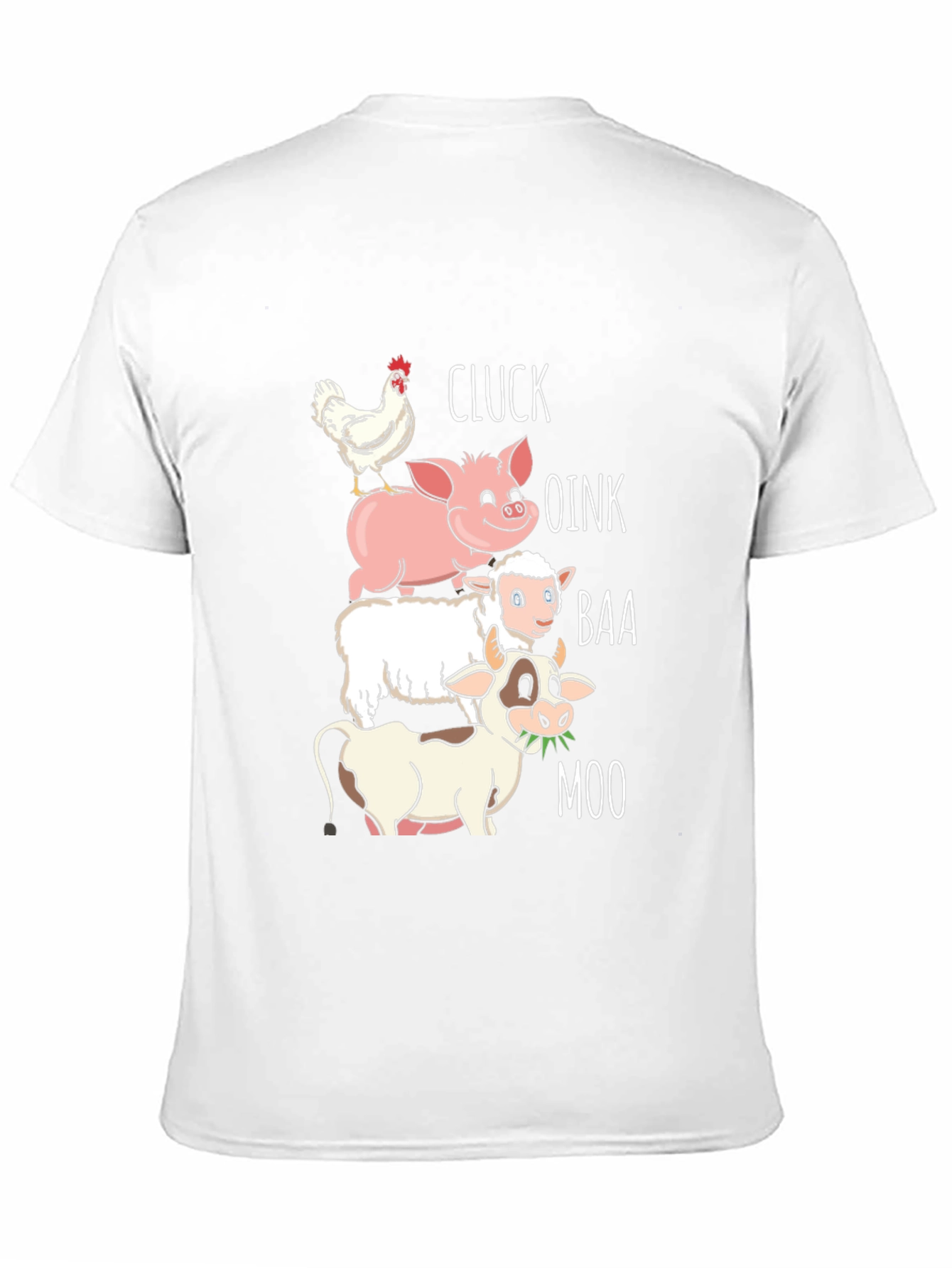 Black Farm Animal Sound Stack T-Shirt - Cluck, Oink, Baa, Moo view 11