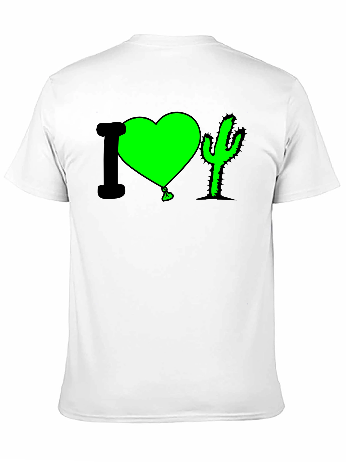 Black I Heart Cactus T-Shirt - Fun Graphic Tee view 11