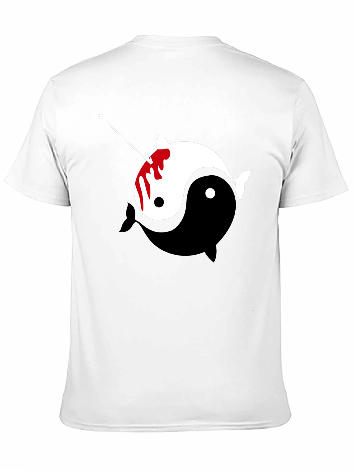Black Yin Yang Narwhal Graphic Tee view 11