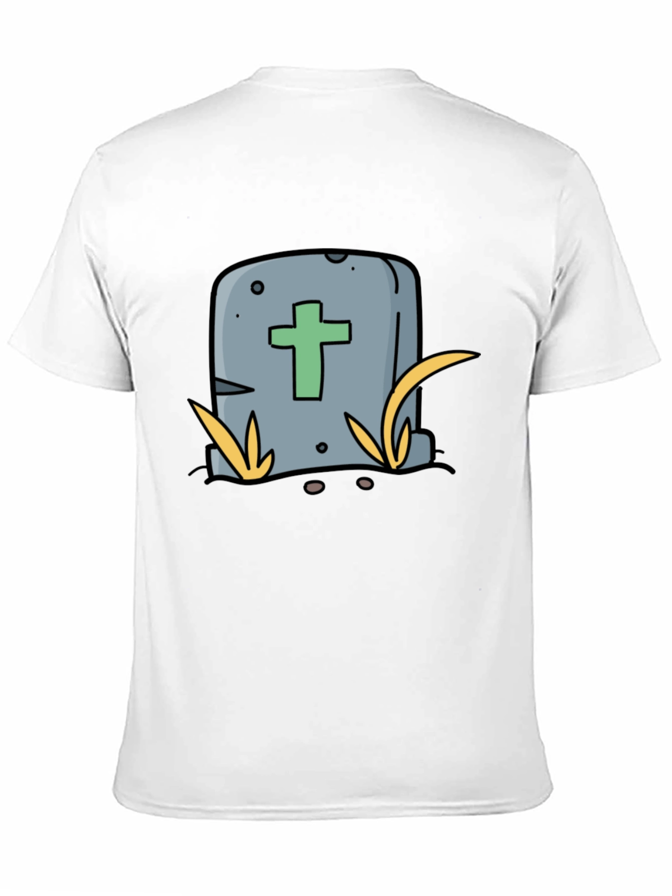 Black Cartoon Tombstone T-Shirt - Funny Halloween Tee view 11
