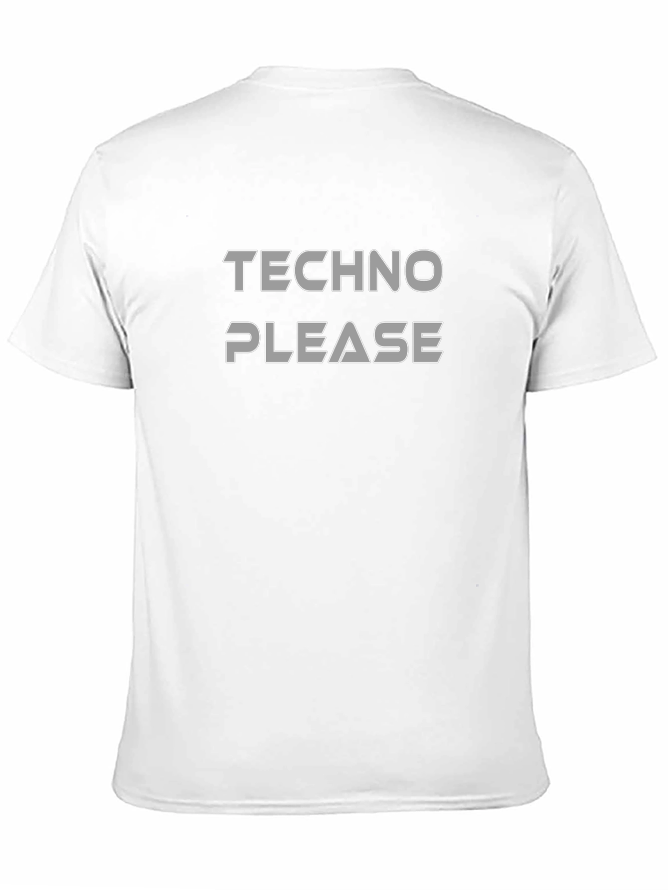 Black Techno Please Graphic T-Shirt - Classic Crew Neck Tee view 11