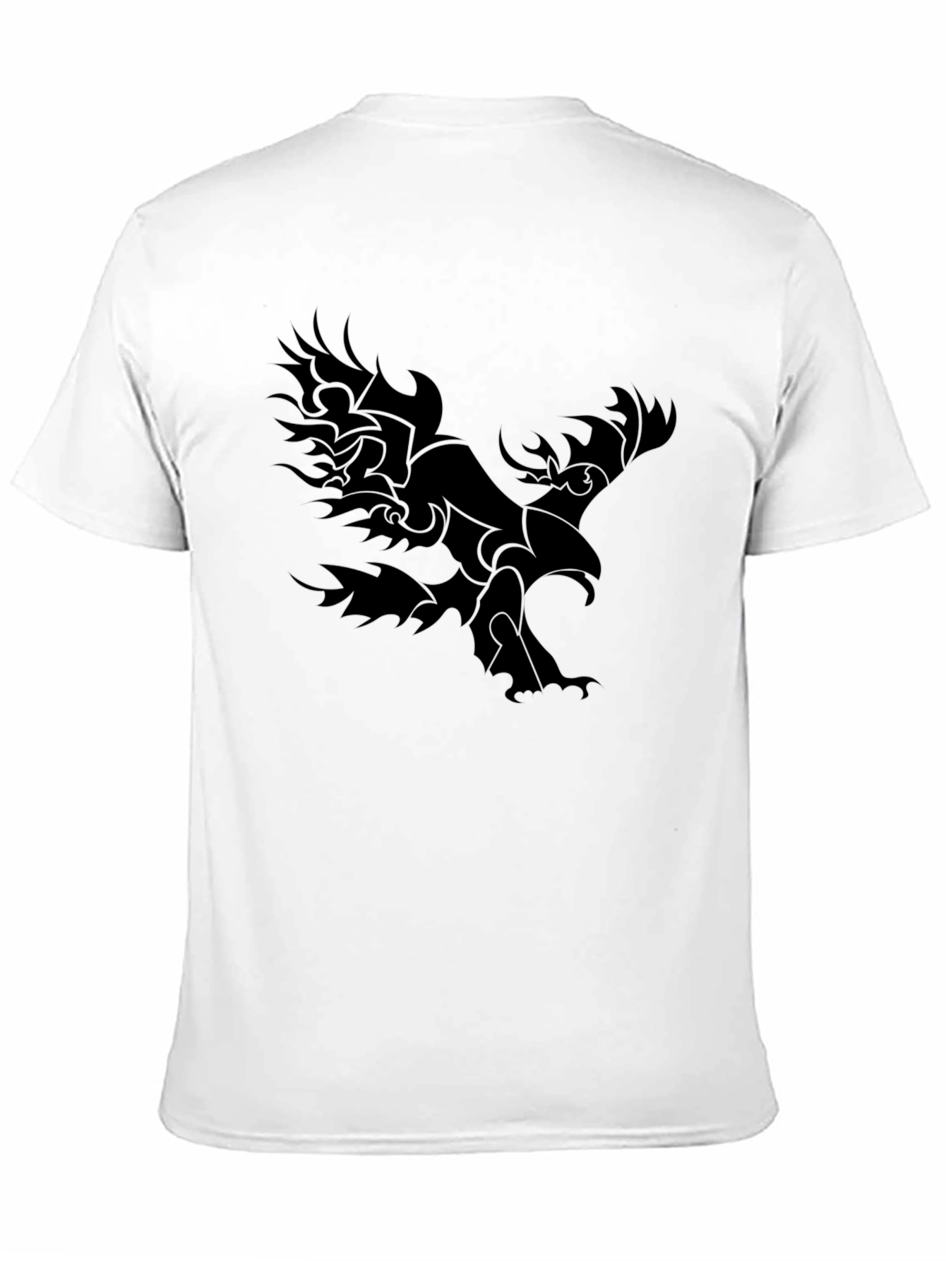 Black Black T-Shirt with Tribal Eagle Design view 11