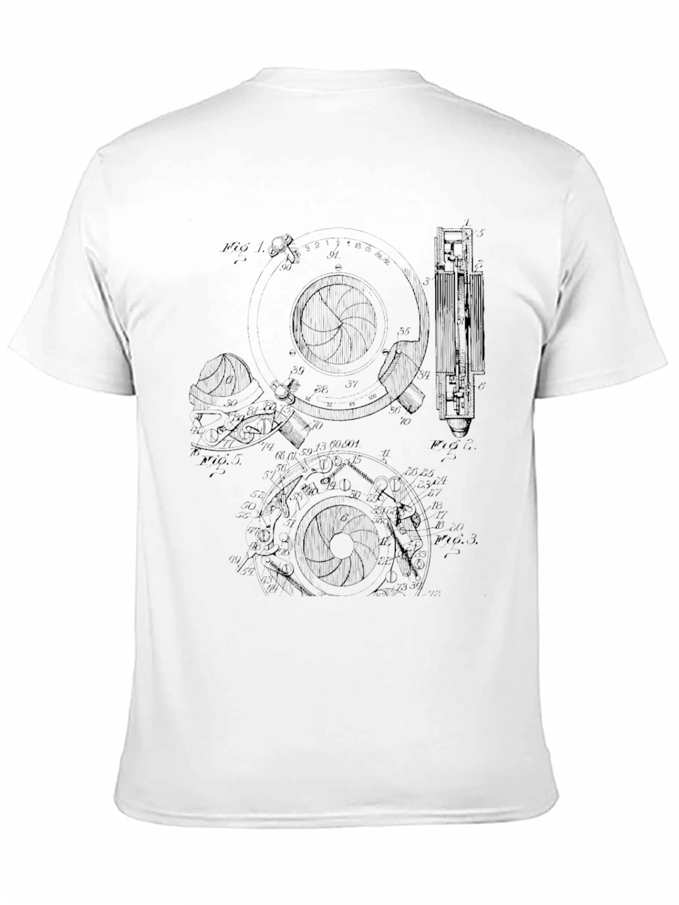 Black Camera Aperture Diagram Black T-Shirt view 11