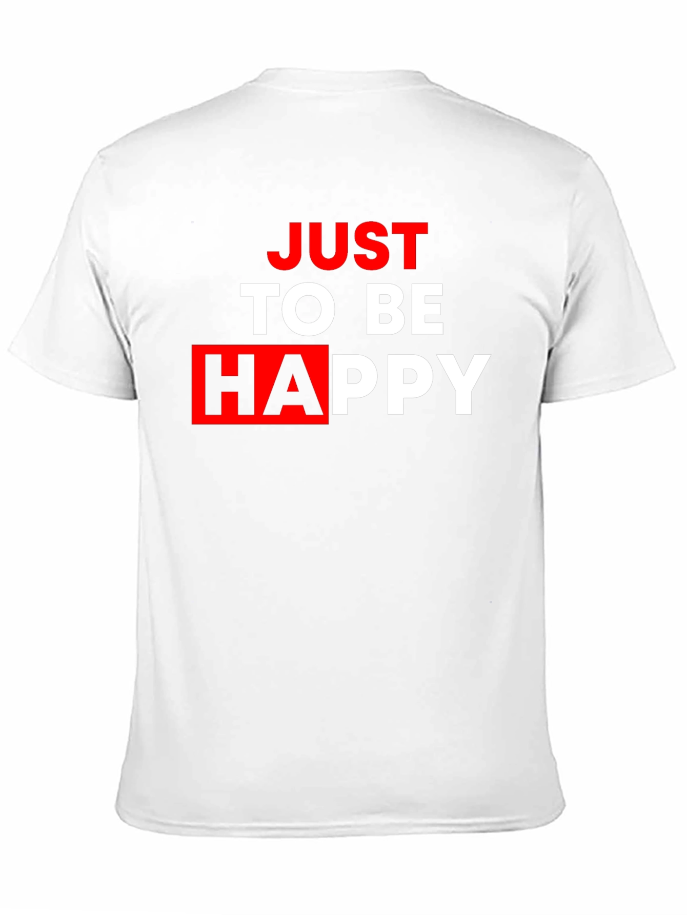 Black Just To Be Happy Graphic Tee - Black Casual T-Shirt view 11