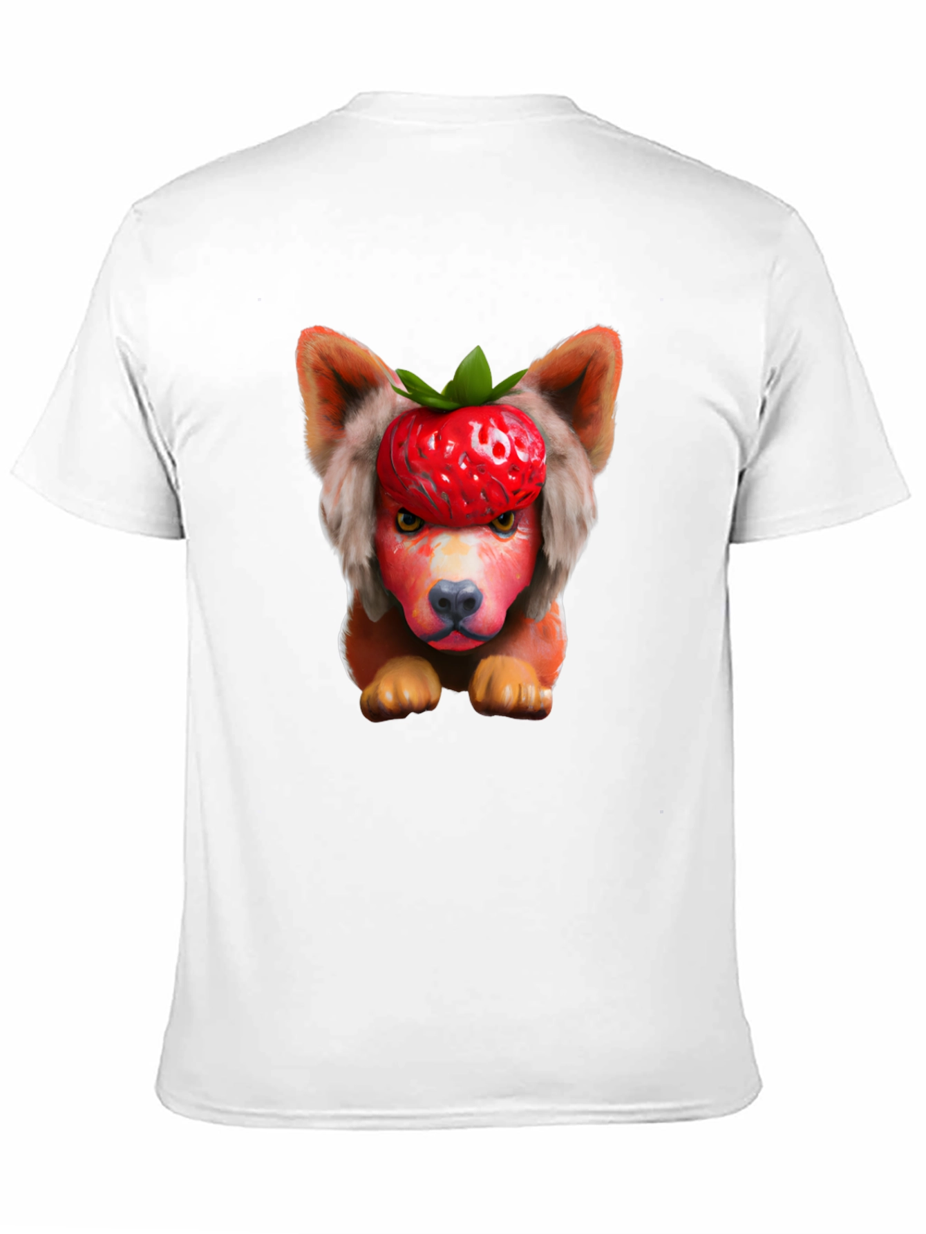 Black Strawberry Dog Head Graphic Tee - Unique & Fun! view 11