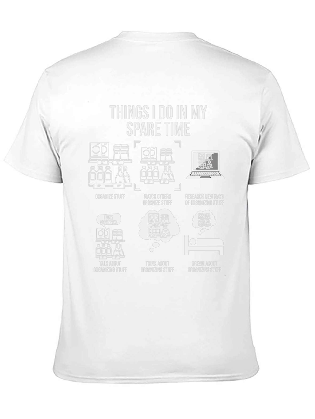 Black Organizing Humor T-Shirt: Spare Time Organizer view 11