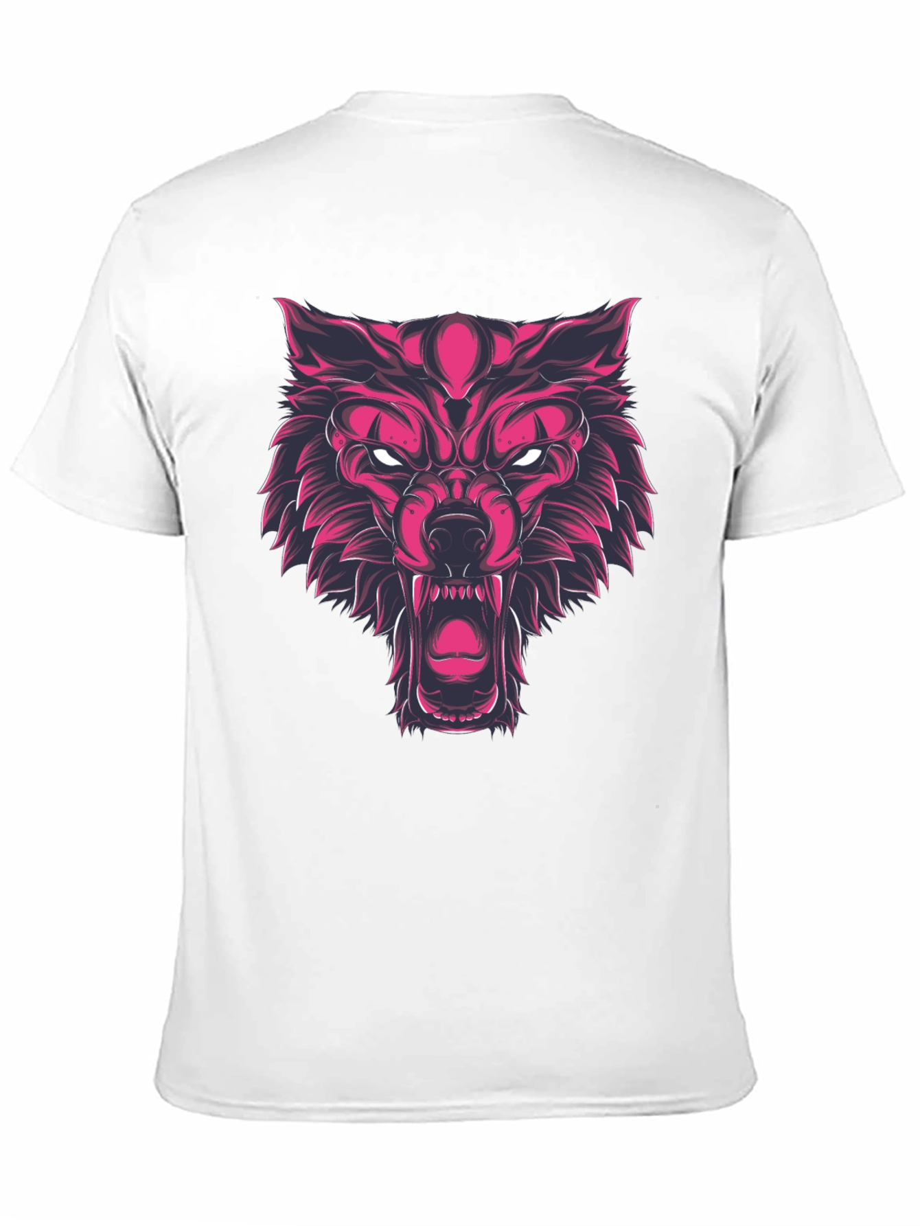 Black Fierce Wolf Graphic Print Black T-Shirt view 11