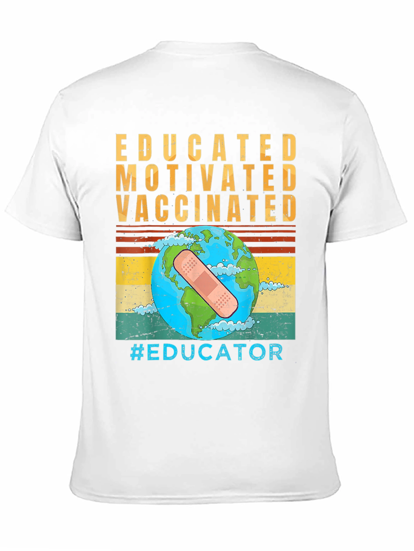 Black Educated Vaccinated Graphic T-Shirt view 11