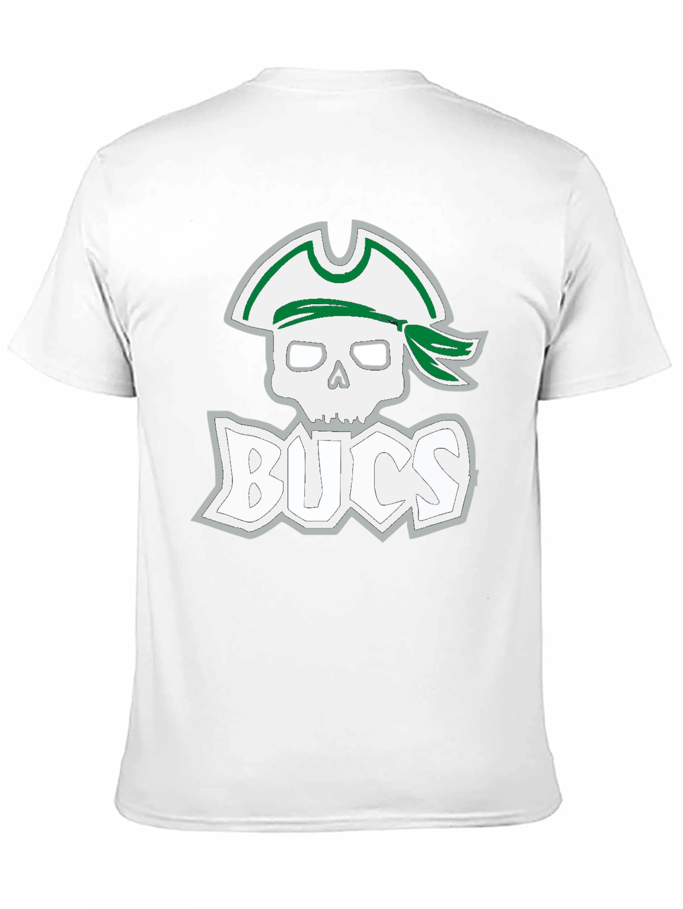 Black Men's Black T-Shirt with Pirate Skull & 'BUCS' Graphic view 11