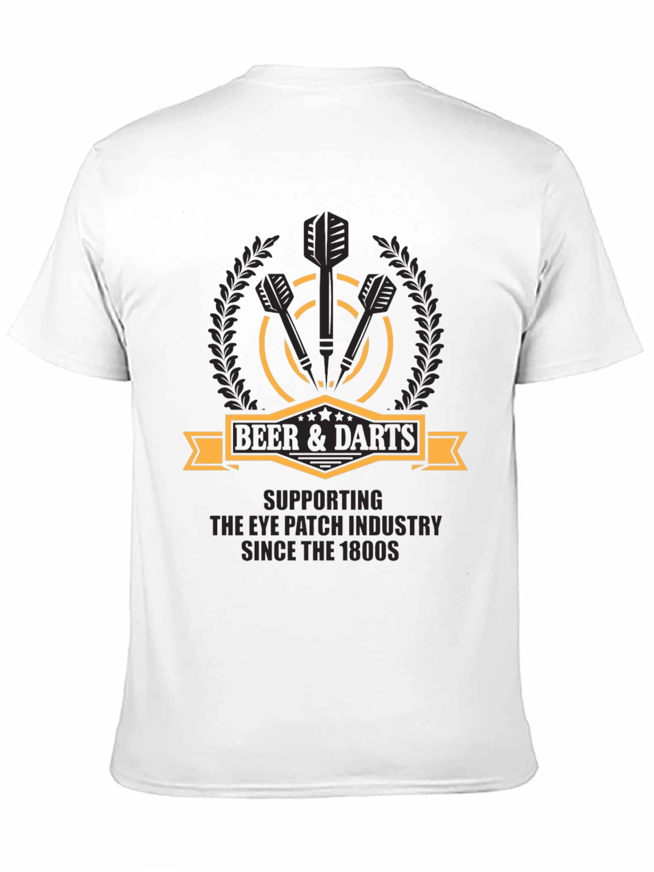 Black Beer & Darts T-Shirt - Eye Patch Industry Supporter view 11