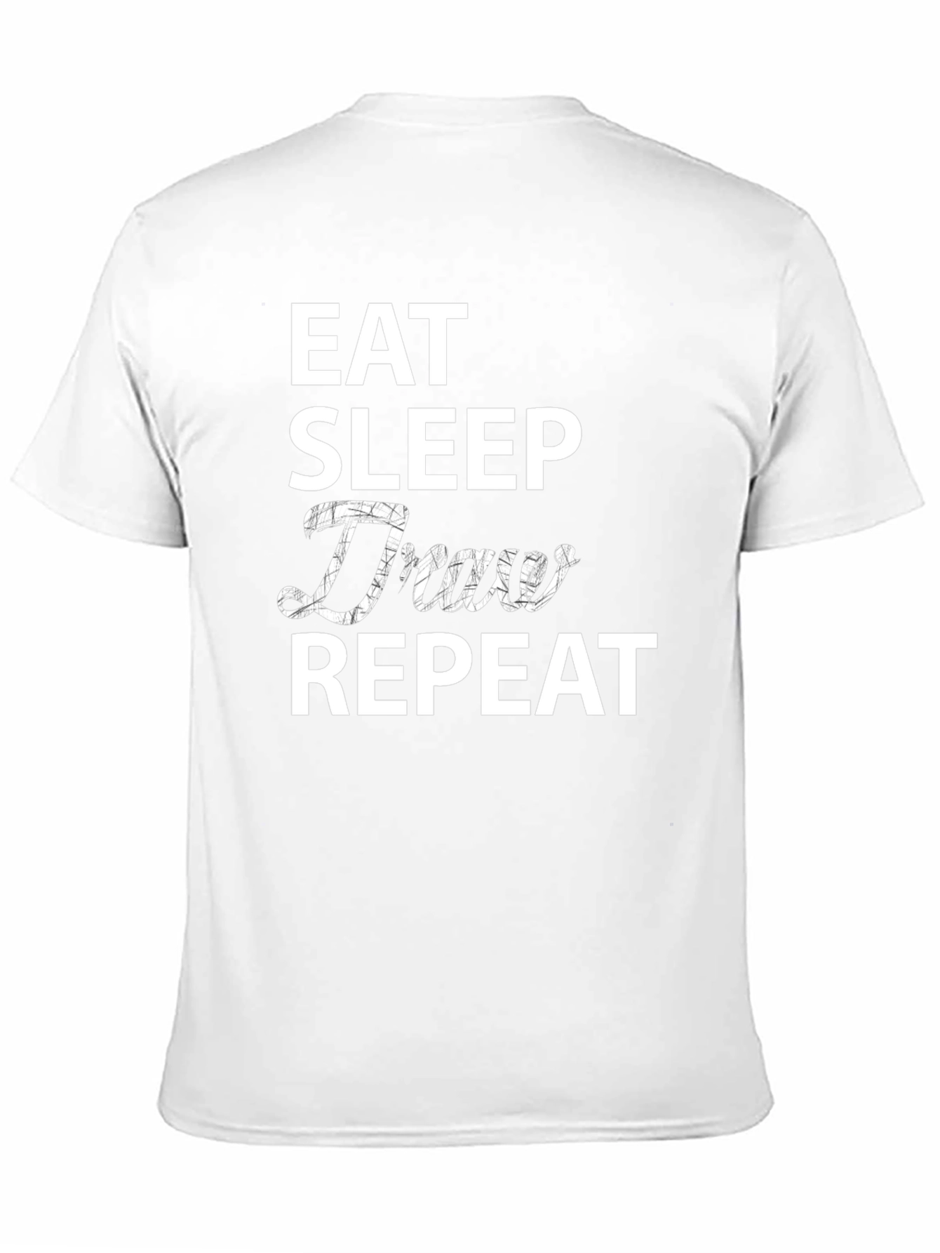 Black Eat Sleep Draw Repeat Black Graphic T-Shirt view 11
