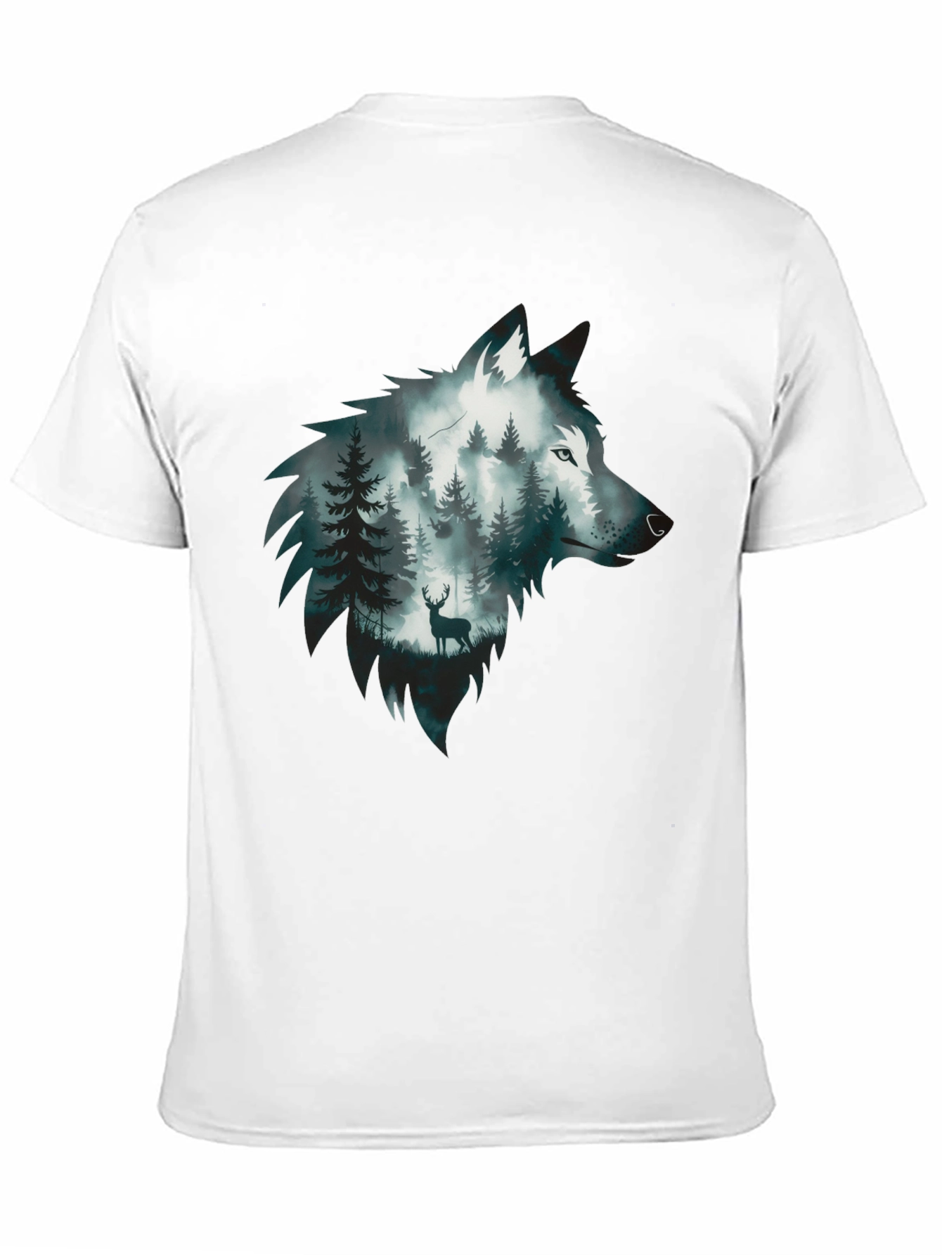 Black Wolf Forest Graphic Tee - Nature Inspired Design view 11