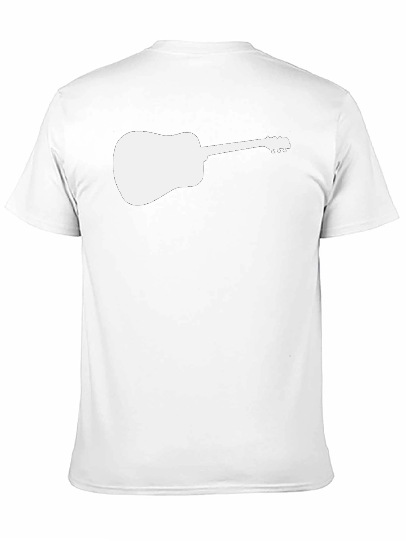 Black Guitar Silhouette Tee - Black Cotton Casual Shirt view 11