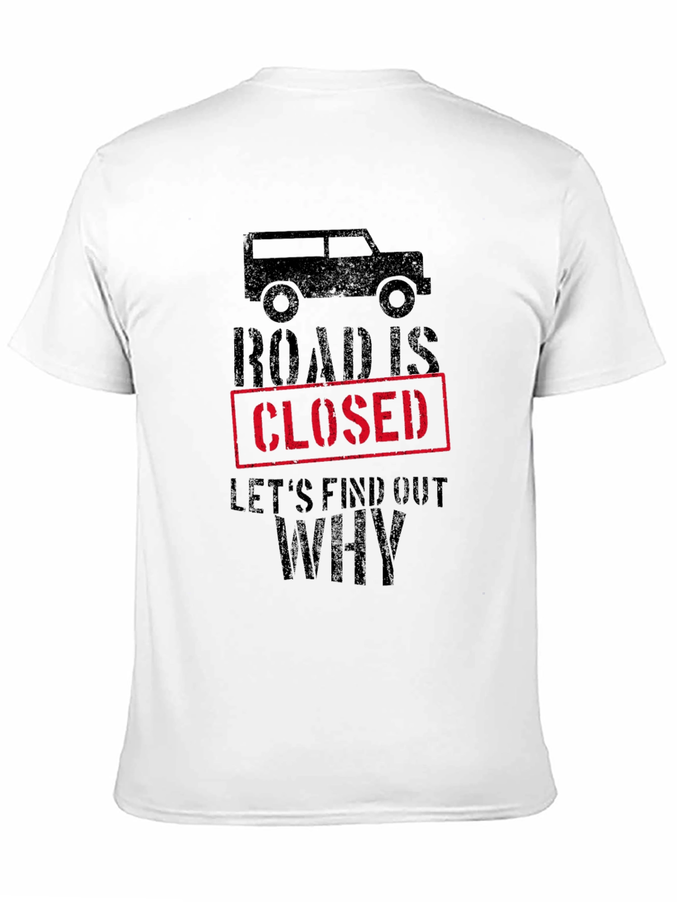 Black Road Closed Graphic Tee - Off-Road Adventure Shirt view 11