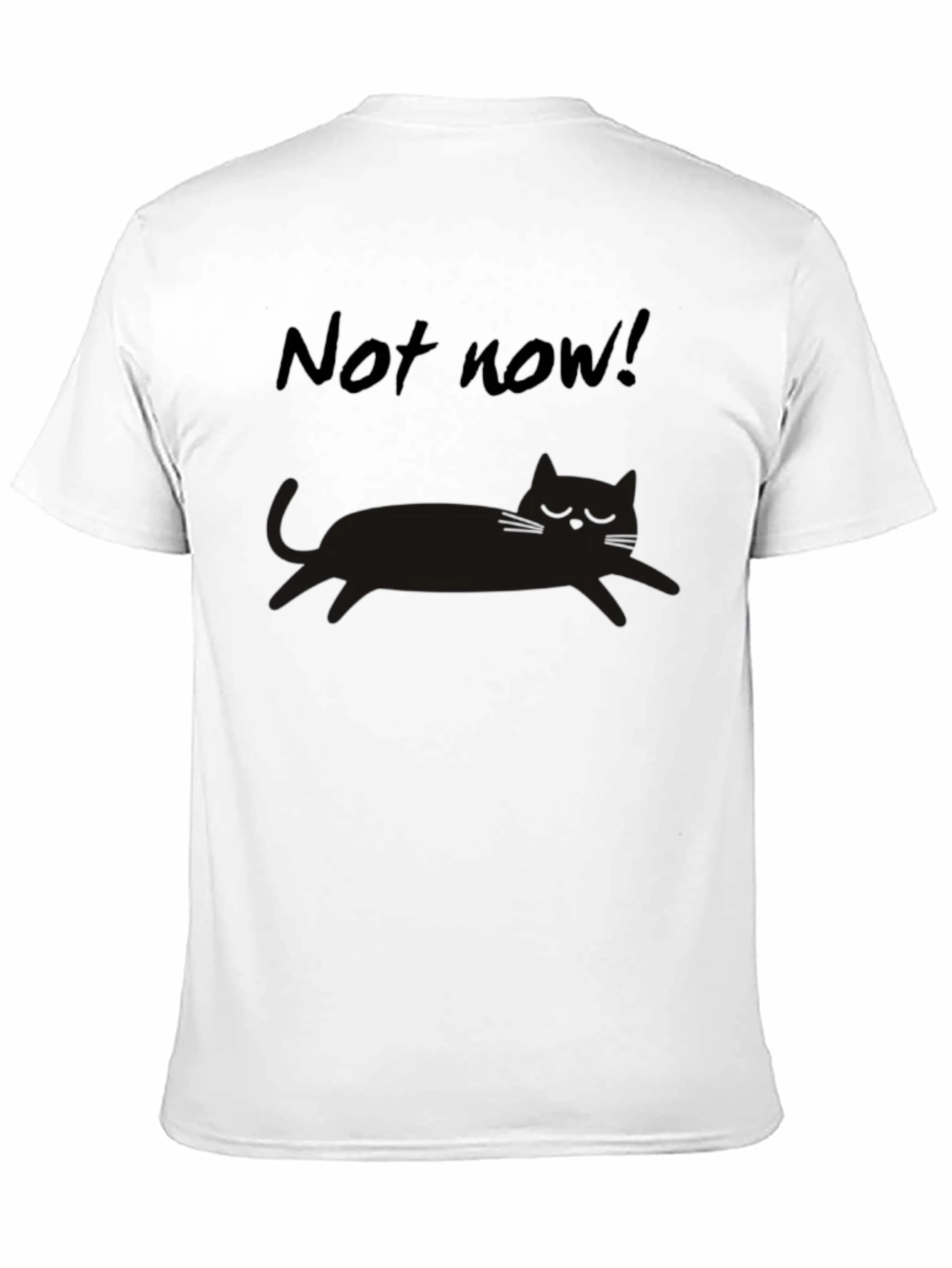 Black Not Now Cat Graphic Tee - Unisex Black T-Shirt view 11