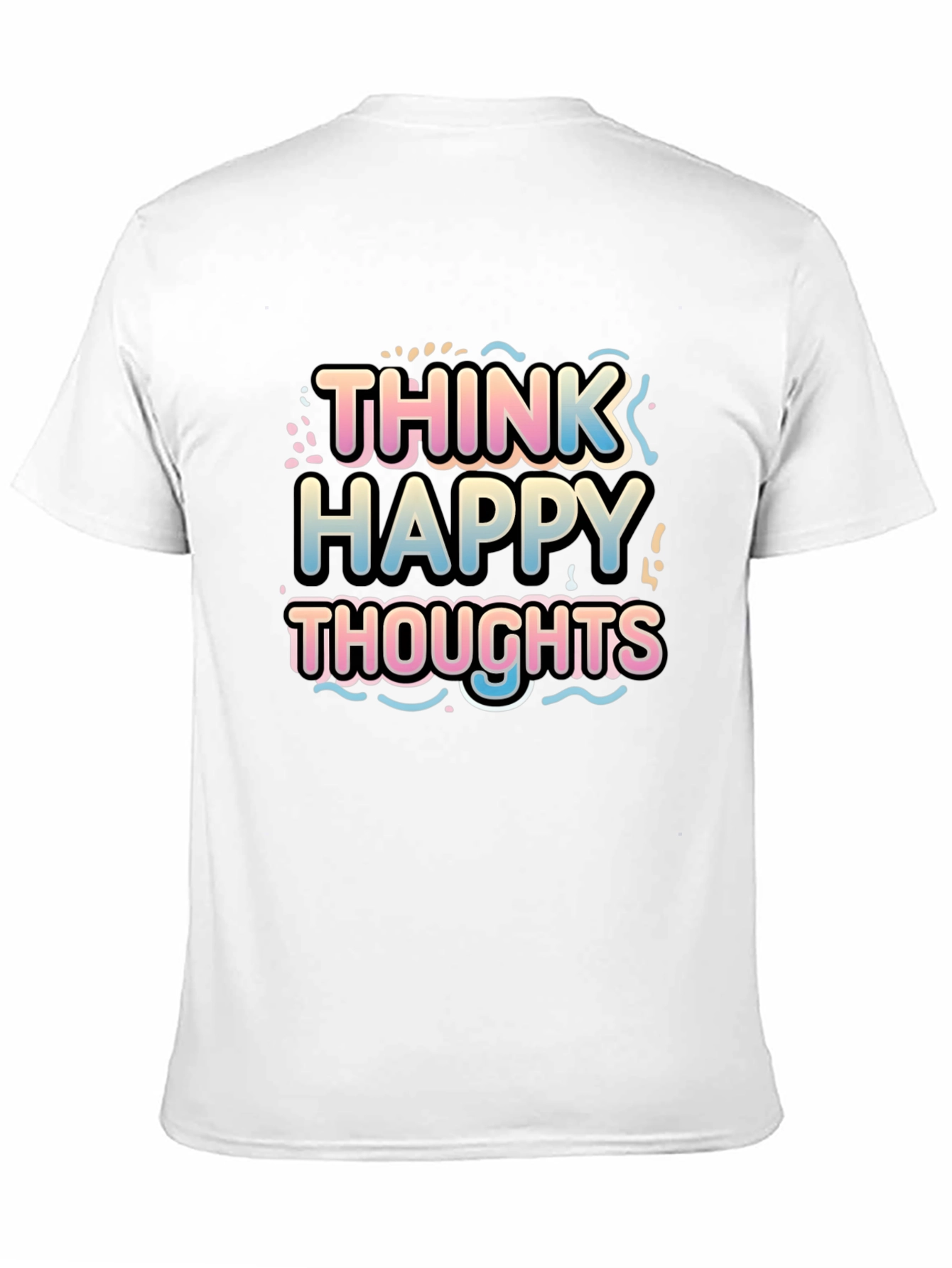 Black Think Happy Thoughts Graphic T-Shirt view 11