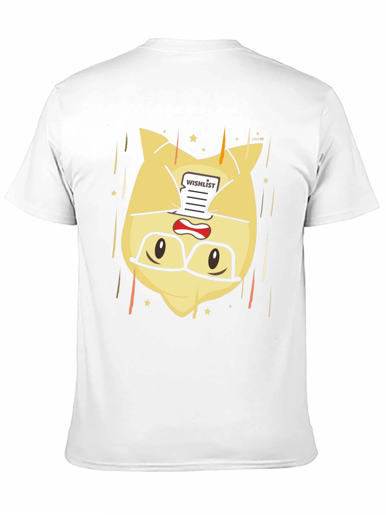 Black Funny Cartoon Character Wishlist Black T-Shirt view 11