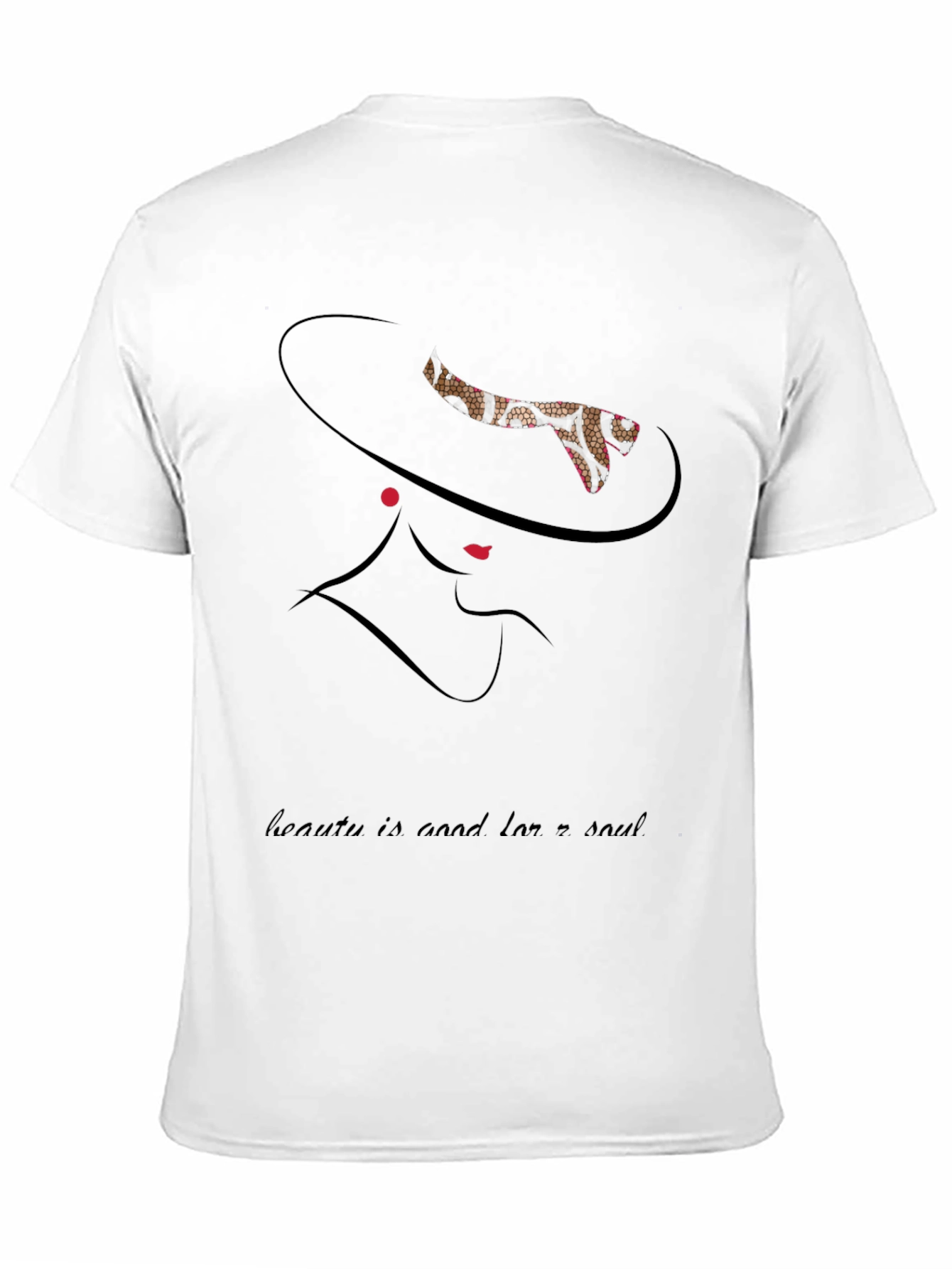 Black Elegant Woman Graphic Tee - "Beauty is Good For a Soul" view 11