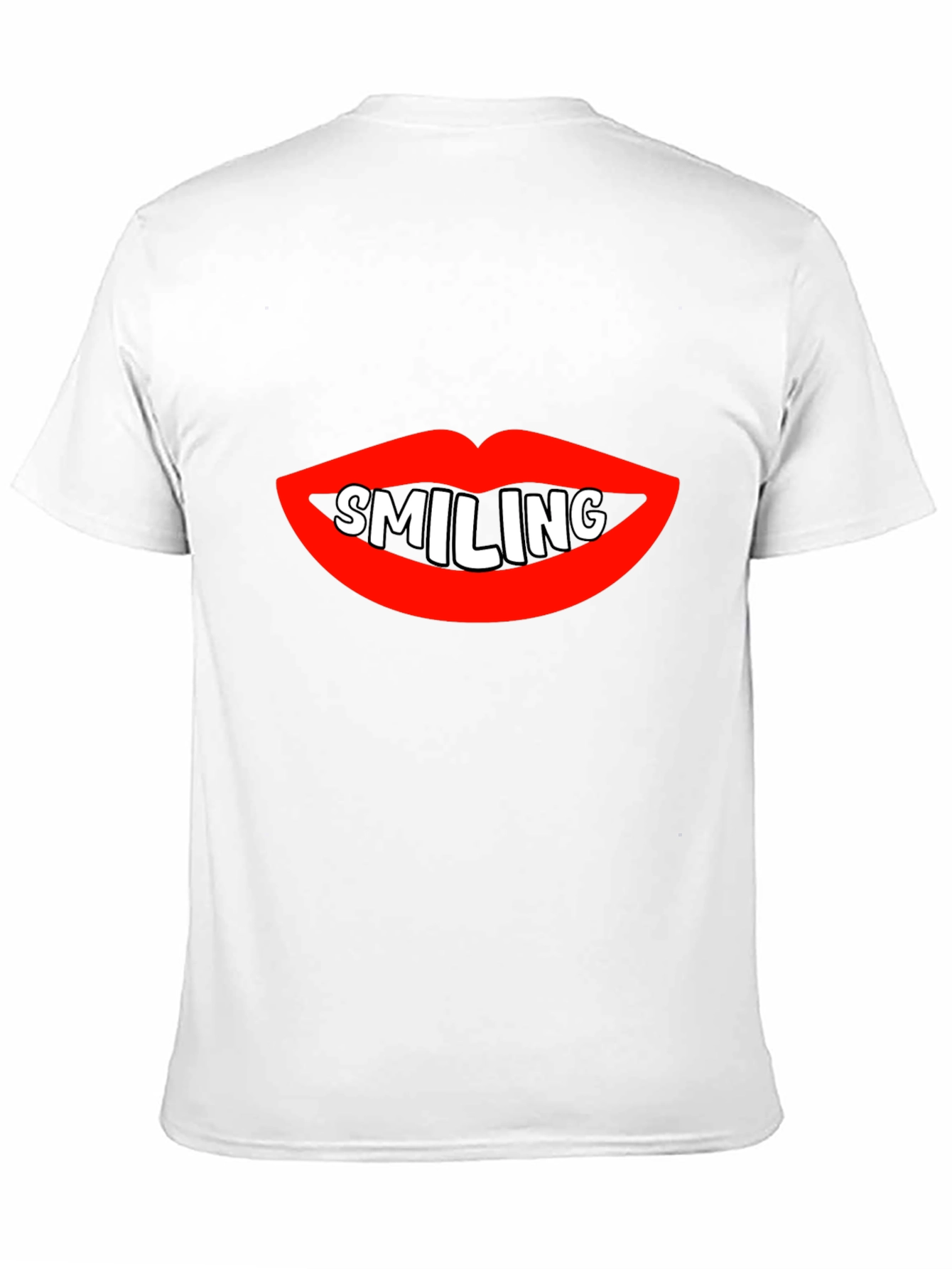Black Smiling Lips Graphic Black T-Shirt view 11