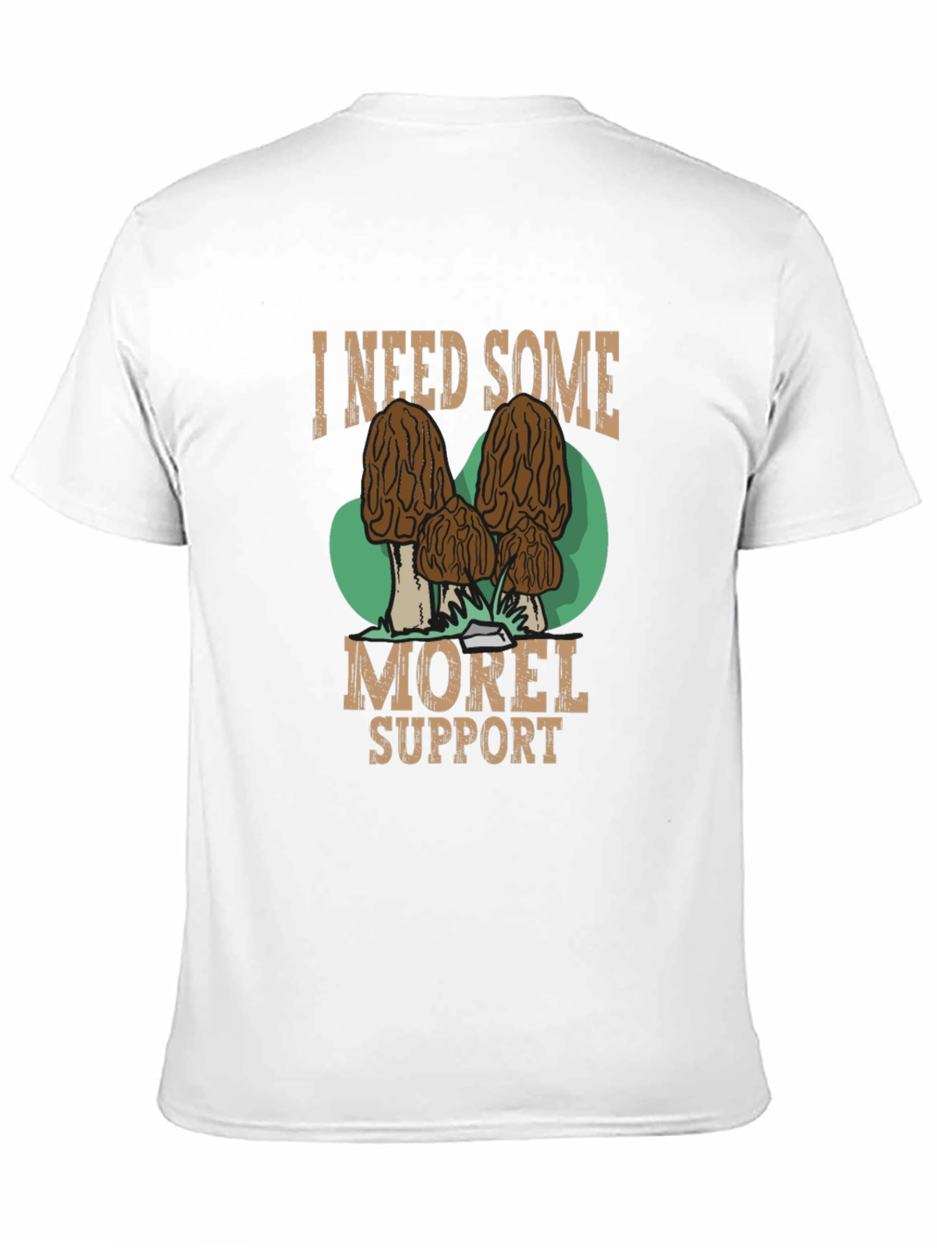 Black I Need Some Morel Support Black T-Shirt view 11